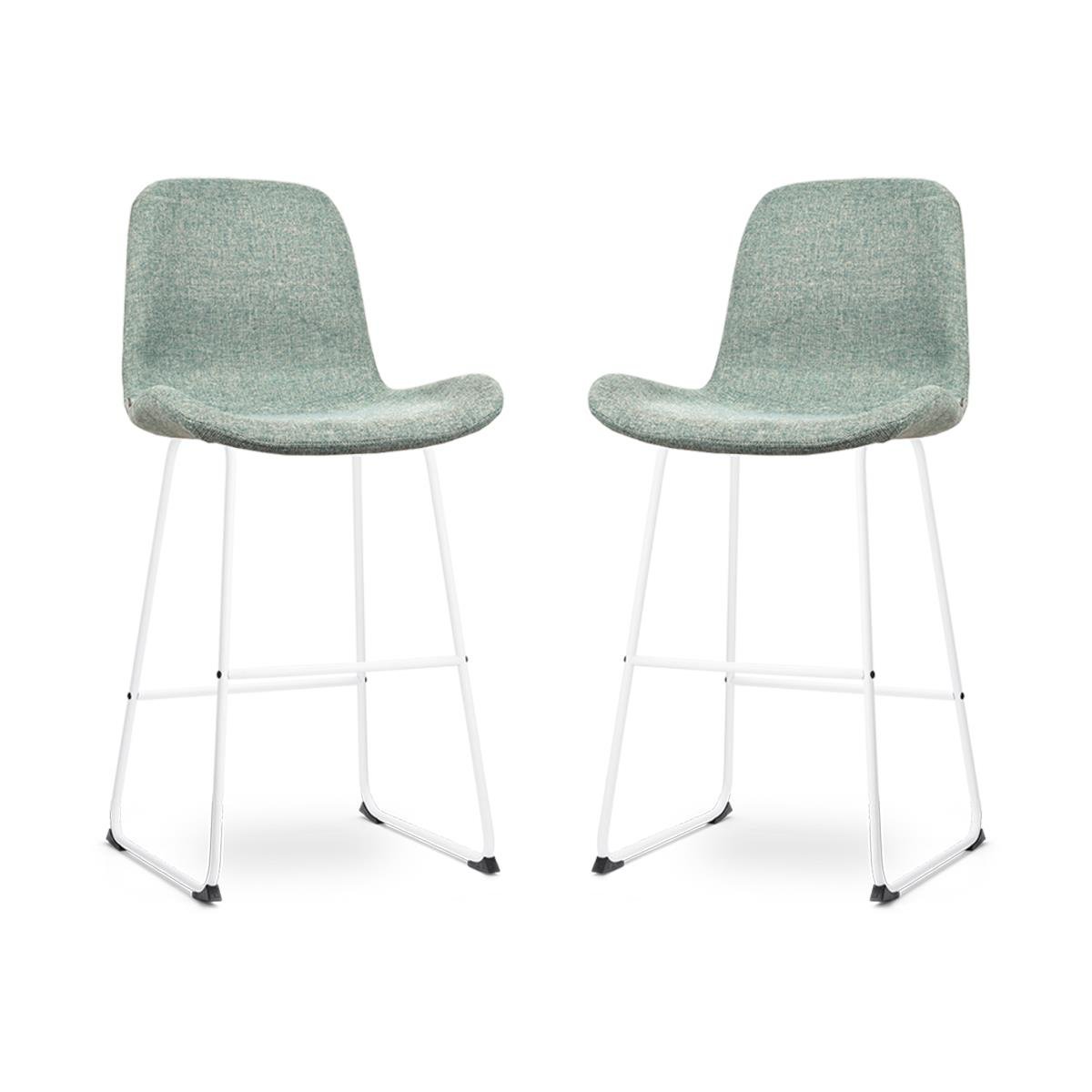 Nolon Nino-Fé Barkrukken Set van 2 - Zacht Groen - Wit - 75 cm