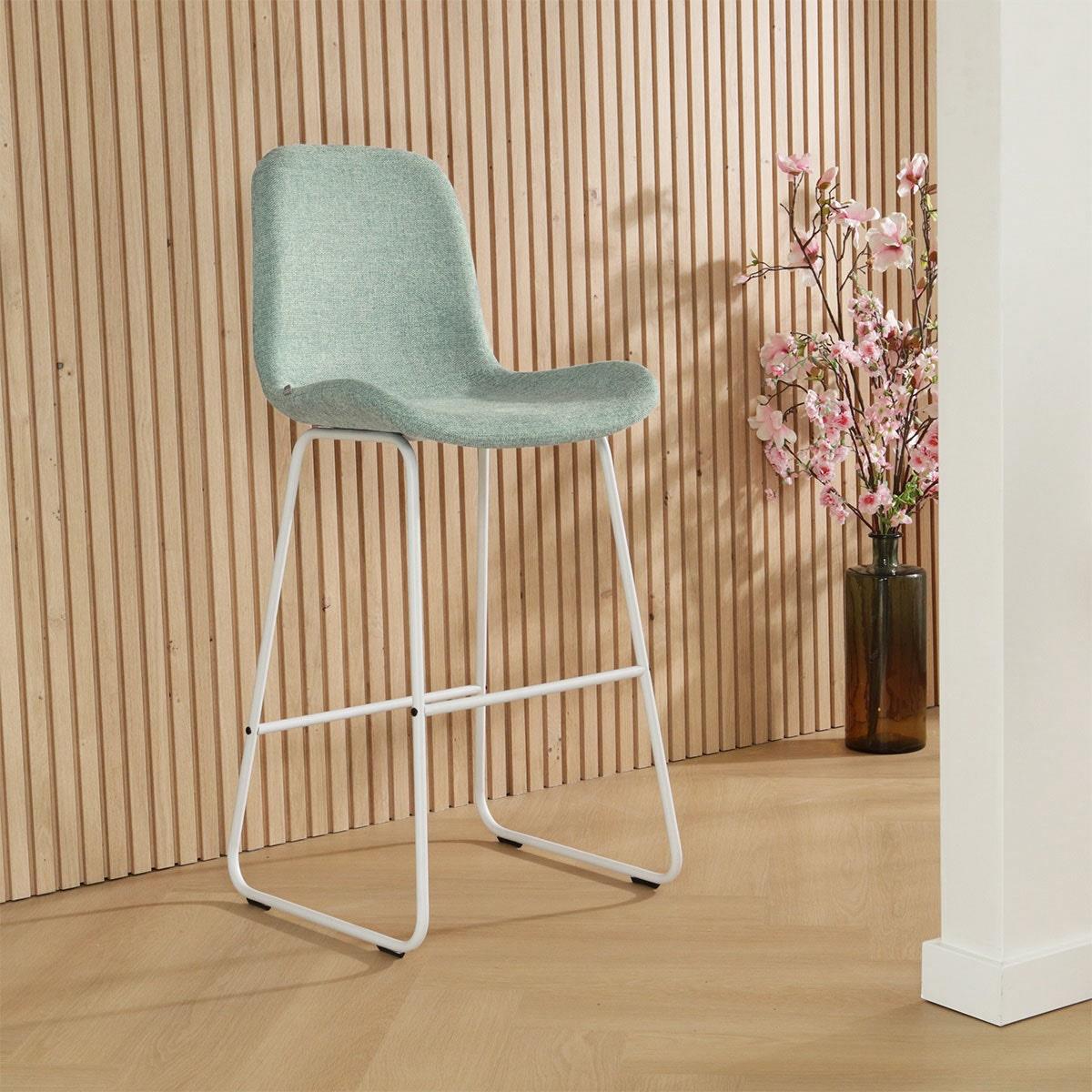 Nolon Nino-Fé Barkrukken Set van 2 - Zacht Groen - Wit - 75 cm