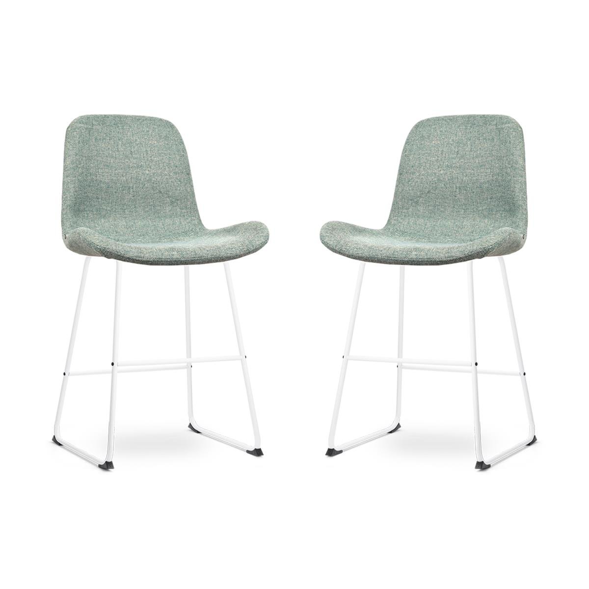 Nolon Nino-Fé Barkrukken Set van 2 - Zacht Groen - Wit - 65 cm