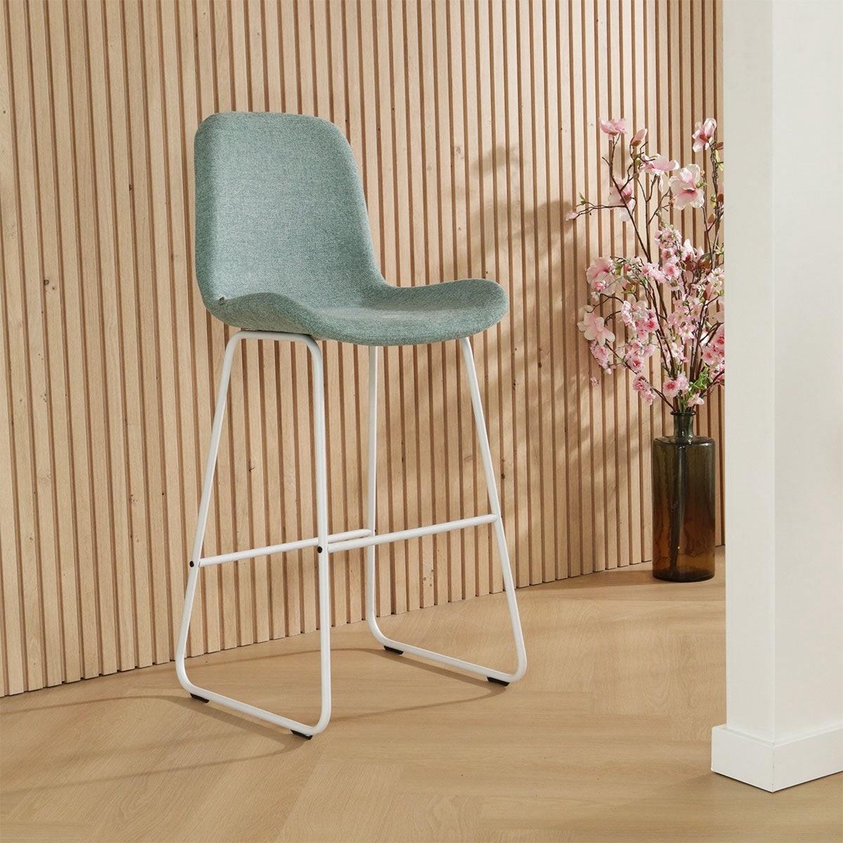 Nolon Nino-Fé Barkrukken Set van 2 - Zacht Groen - Wit - 65 cm