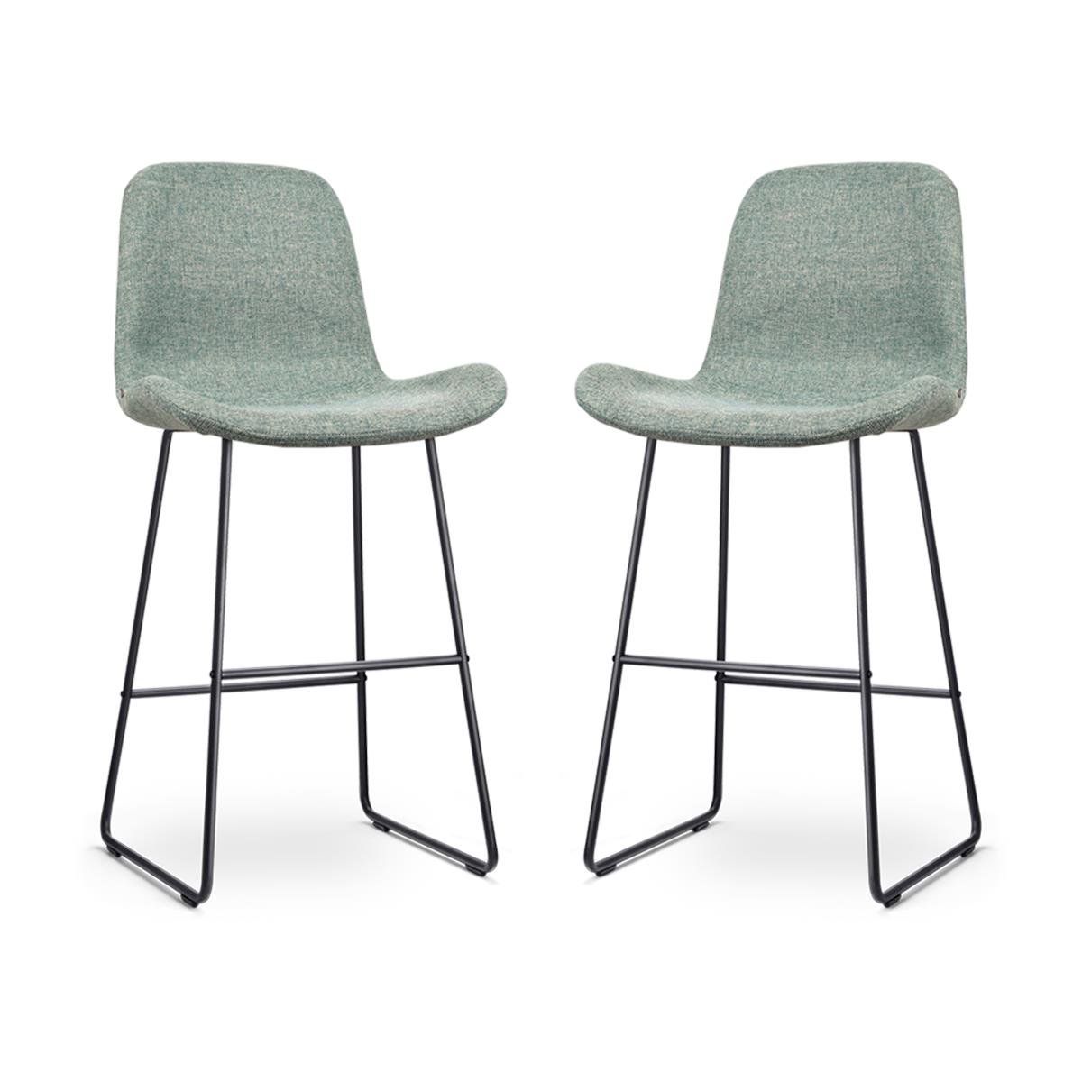 Nolon Nino-Fé Barkrukken Set van 2 - Zacht Groen - Zwart - 75 cm
