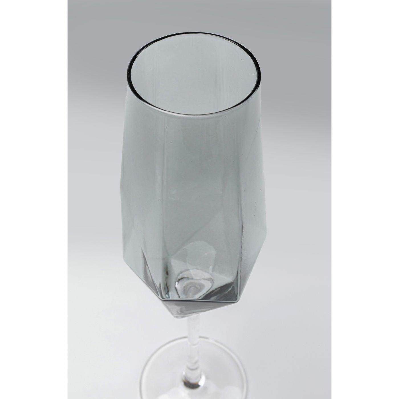 Kare Champagneglas Diamond Smoke