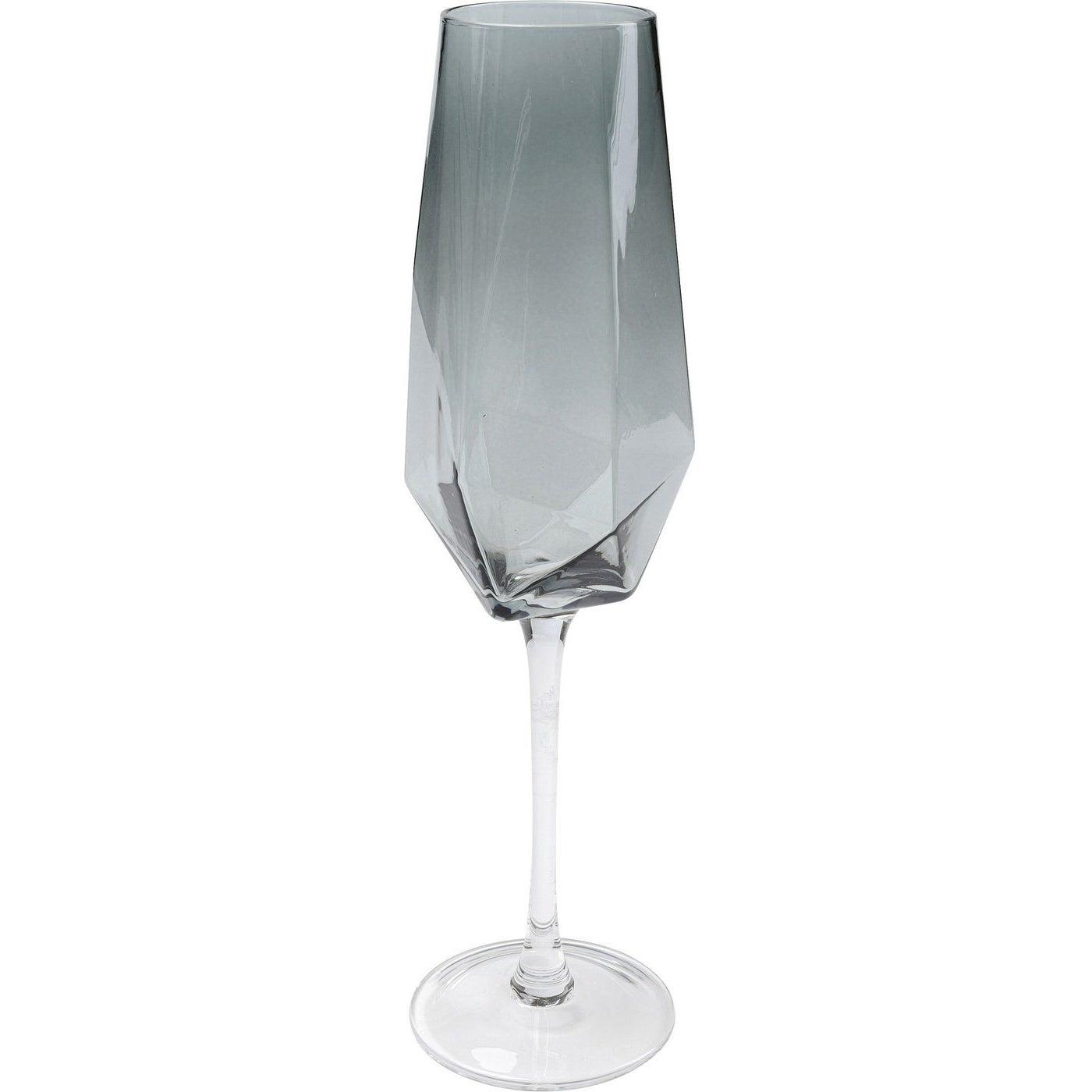 Kare Champagneglas Diamond Smoke