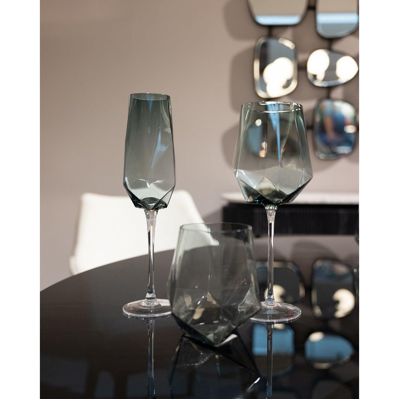 Kare Champagneglas Diamond Smoke