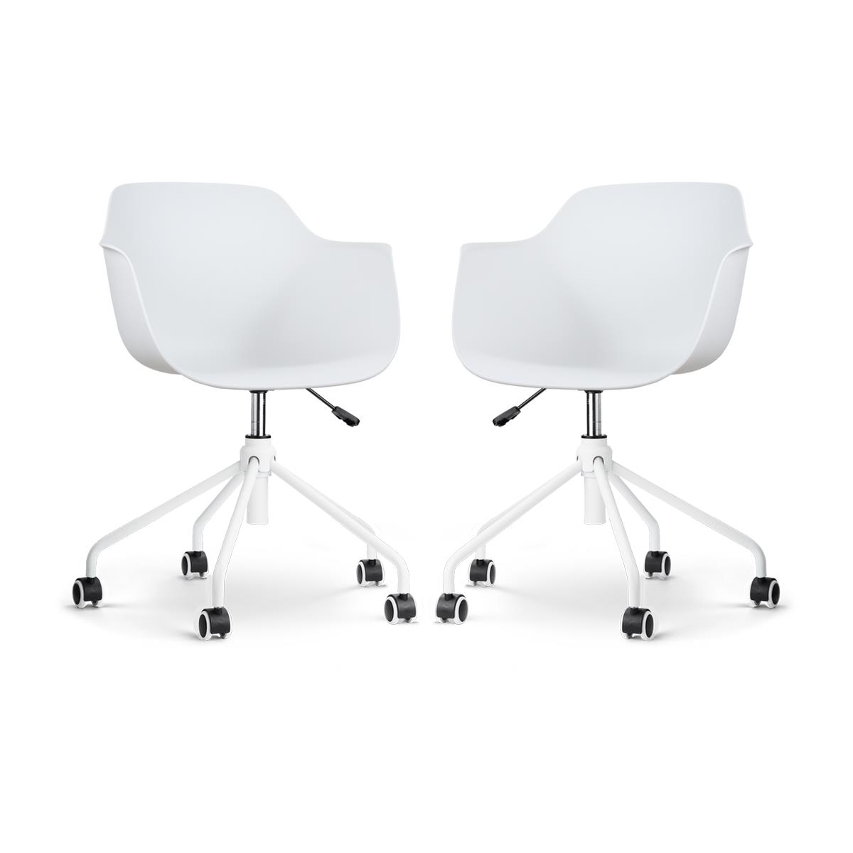 Nolon Nout-Puk Bureaustoelen Set van 2 - Wit - Wit Onderstel