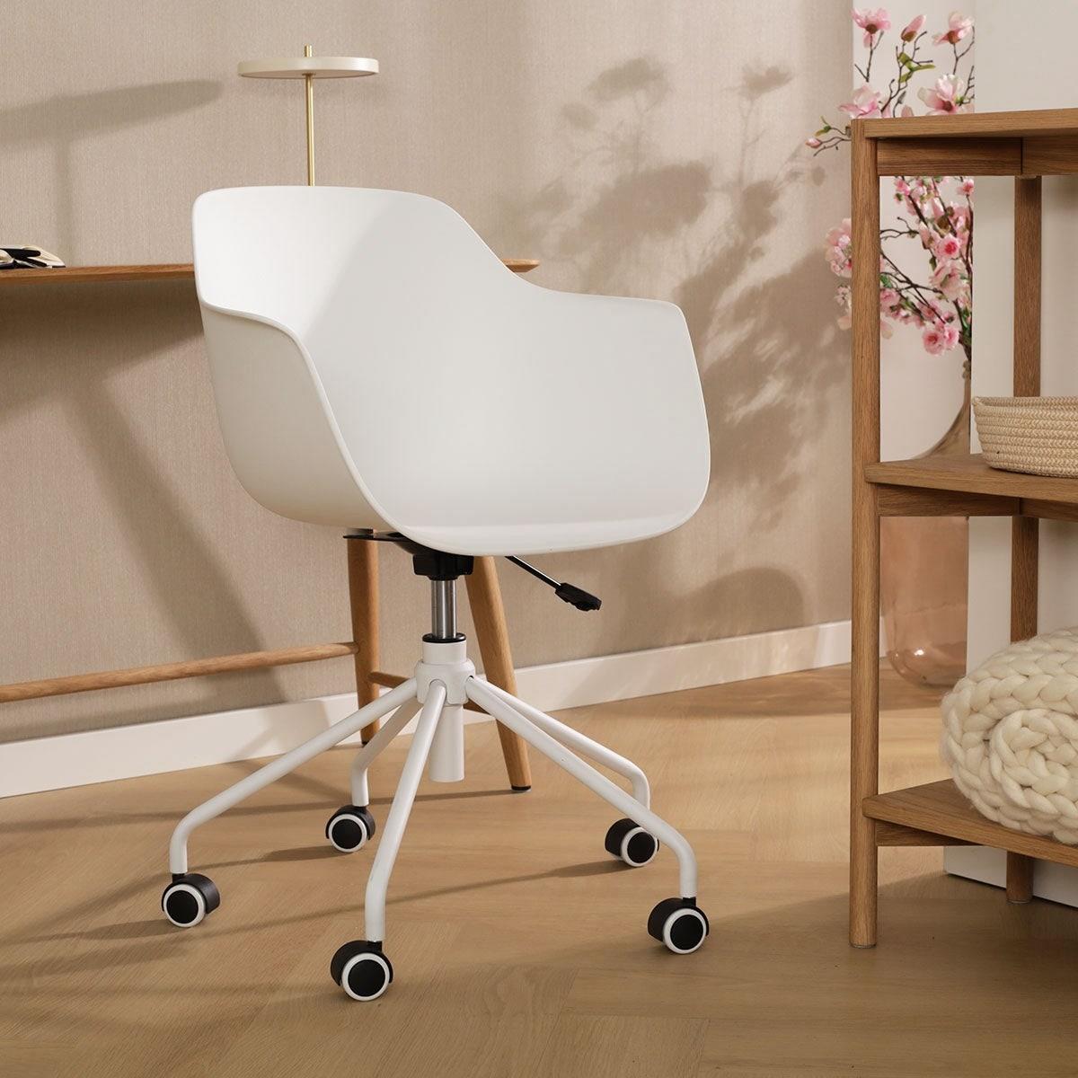 Nolon Nout-Puk Bureaustoelen Set van 2 - Wit - Wit Onderstel