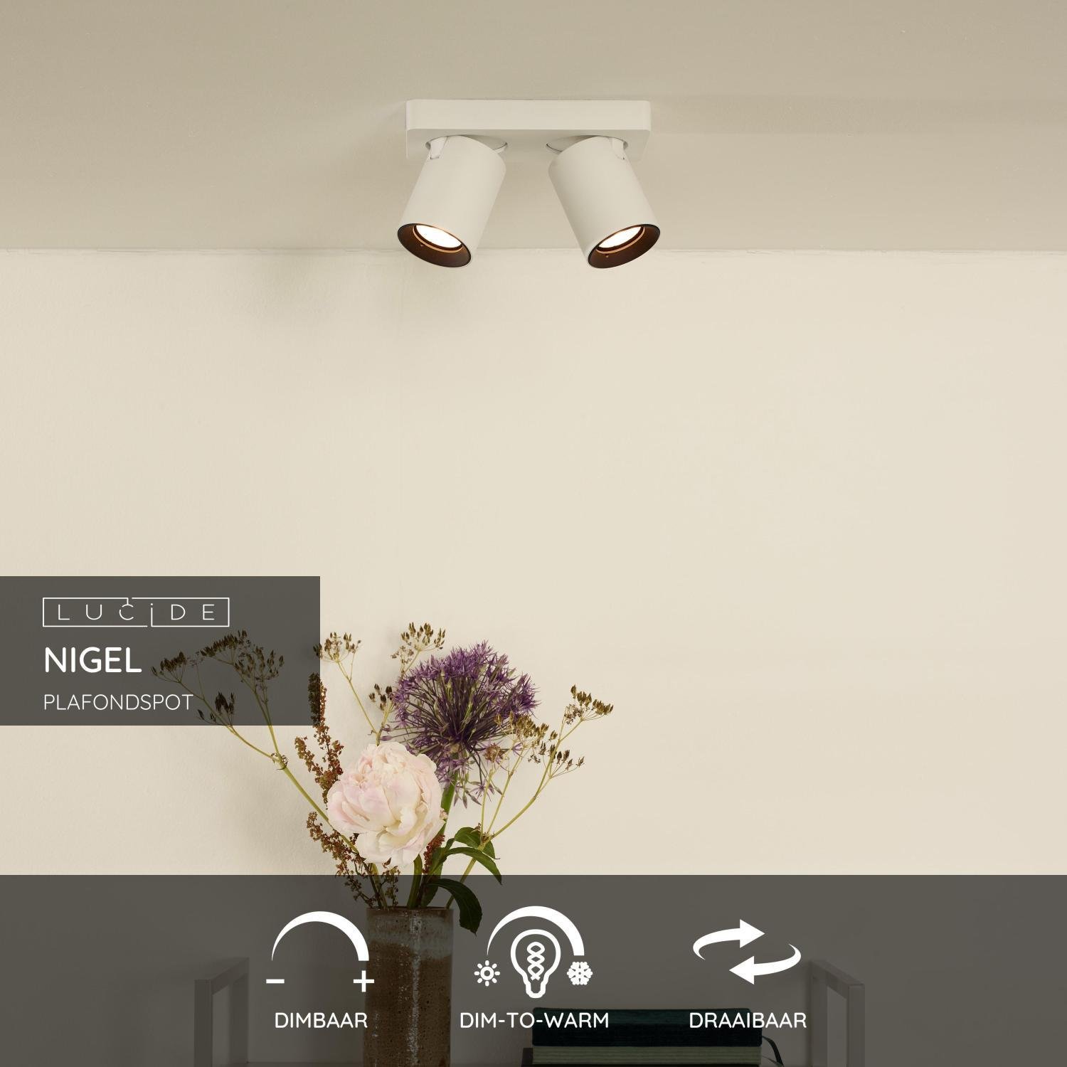 Lucide NIGEL Plafondspot - Wit
