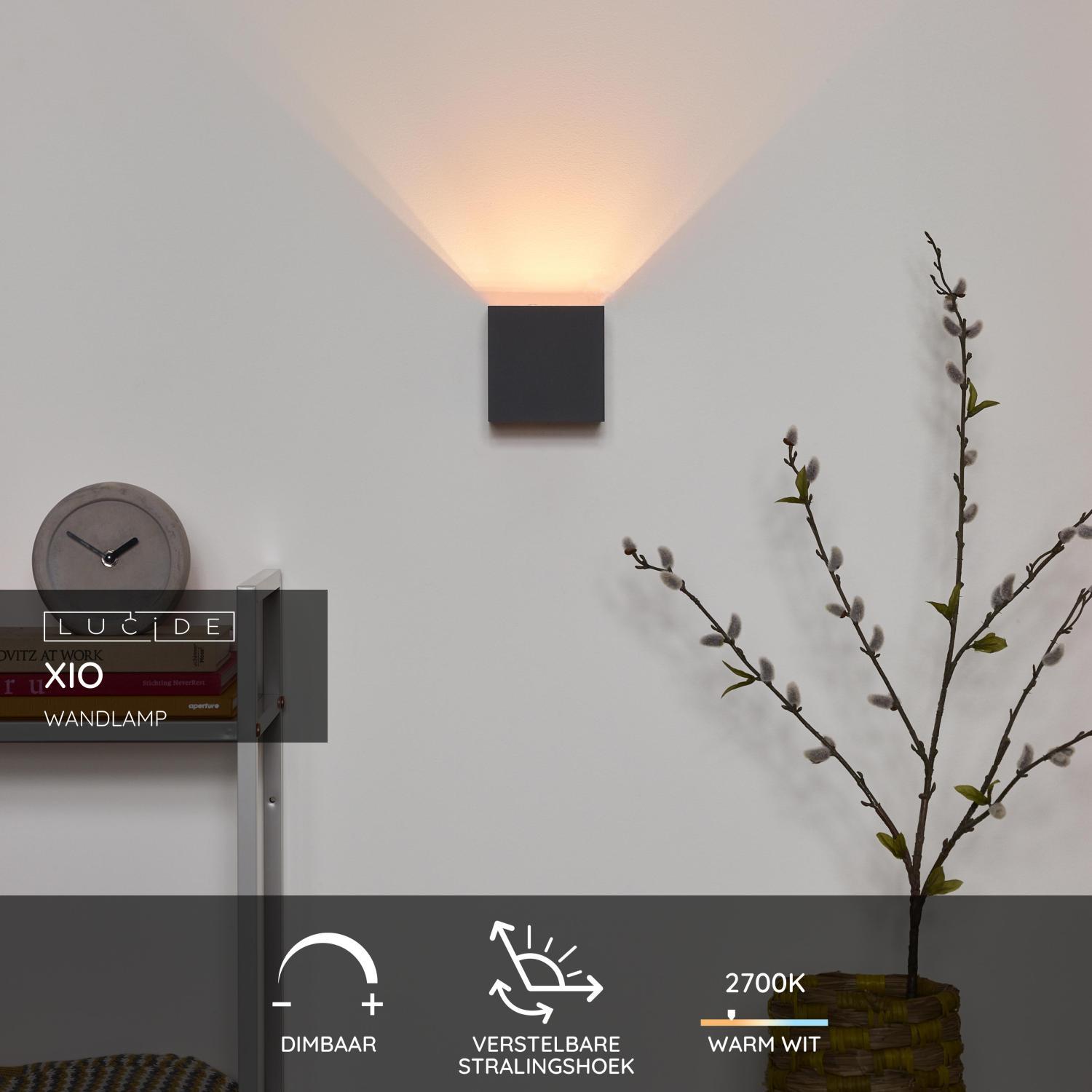 Lucide XIO Wandlamp - Grijs