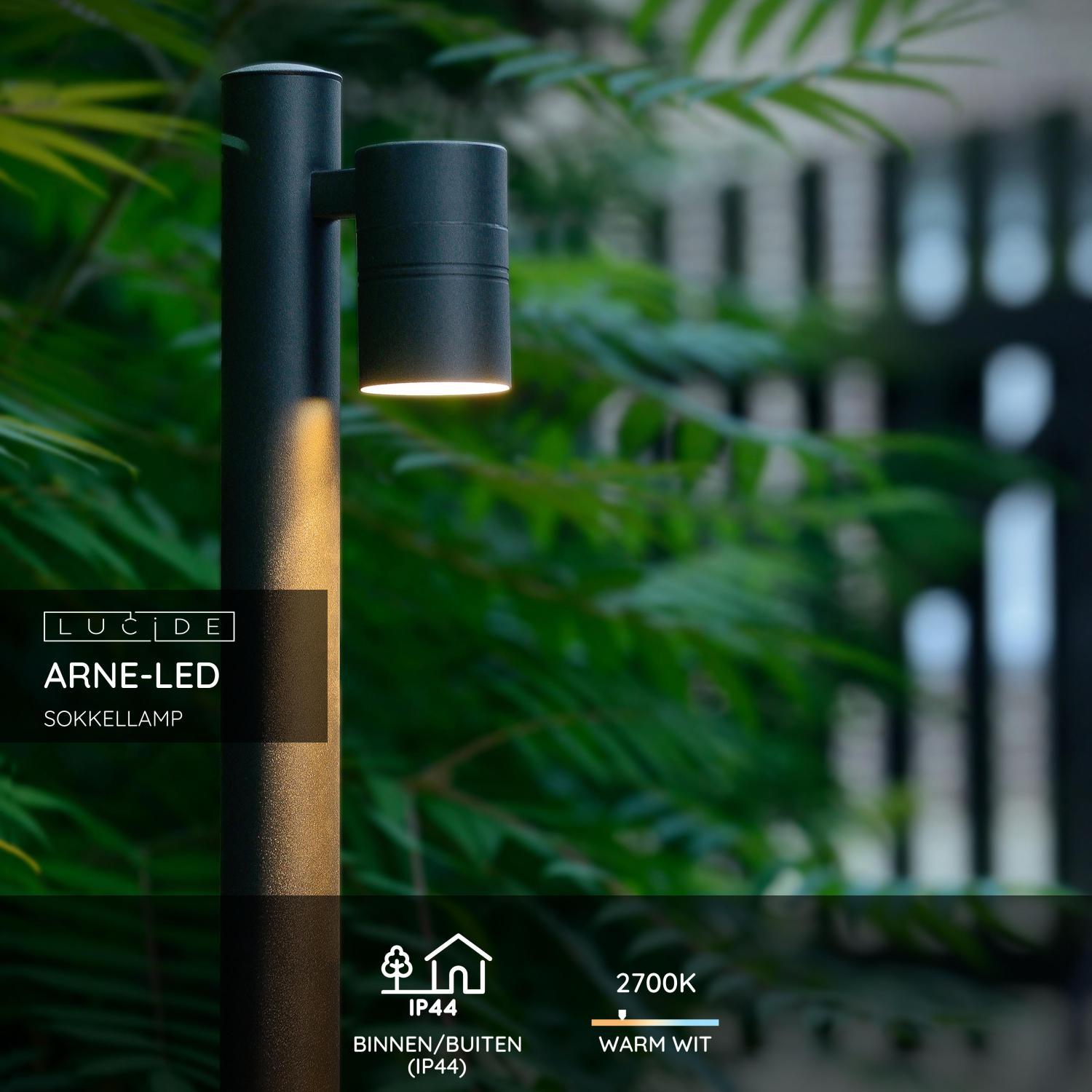Lucide ARNE-LED Sokkellamp - Zwart