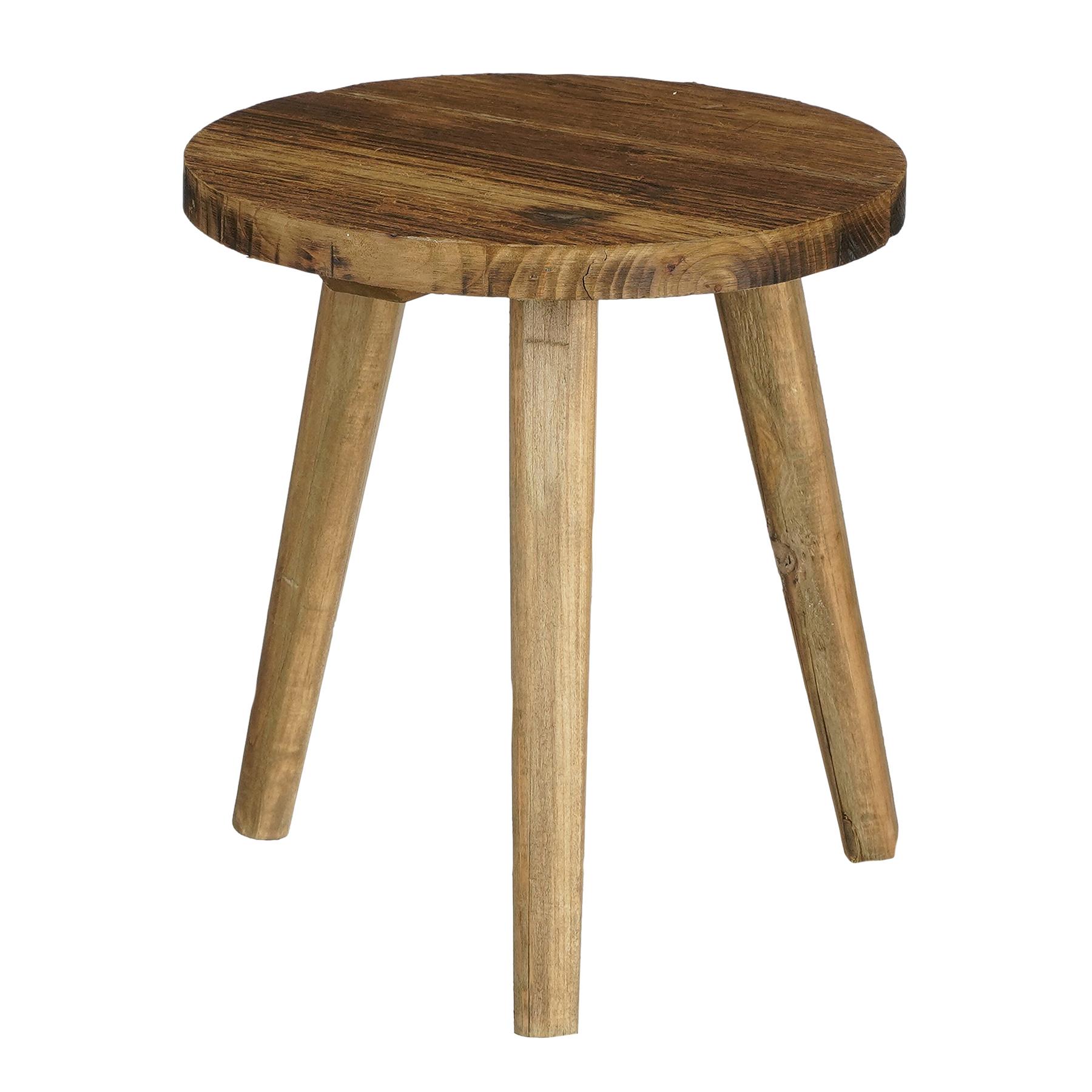 Mica Decorations Bold Bijzettafel - Ø26 cm - Gerecycled Hout - Bruin