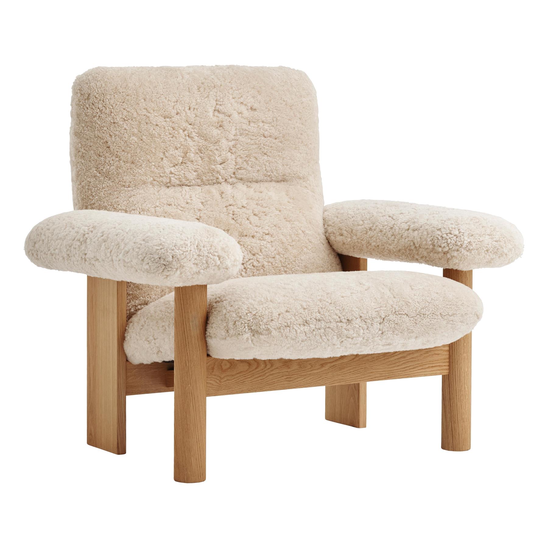 Audo Copenhagen Brasilia fauteuil naturel eiken Sheepskin Naturel