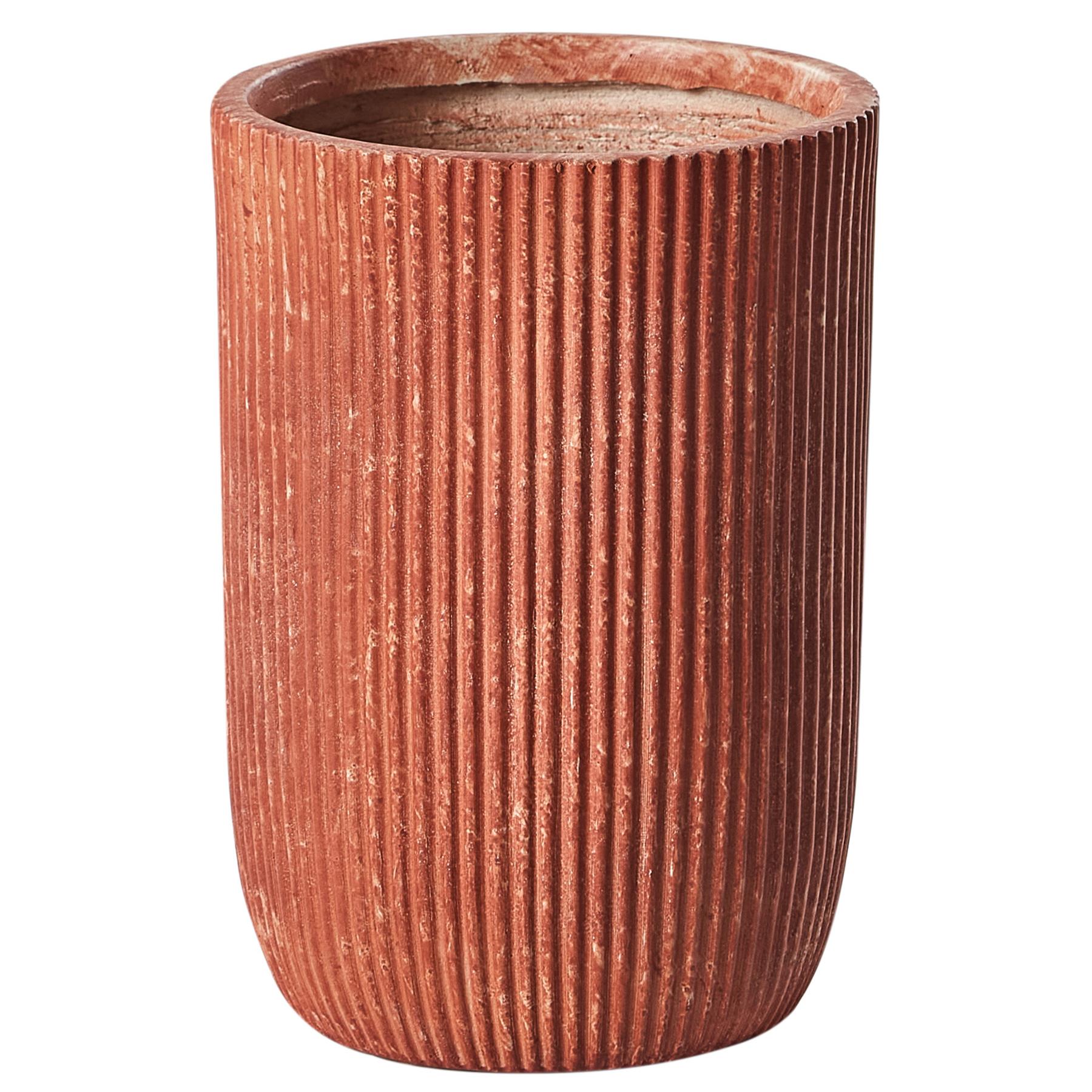 Beliani - EANTIO - Bloempot - 25 x 25 x 38 cm - Goudbruin - Kleivezels