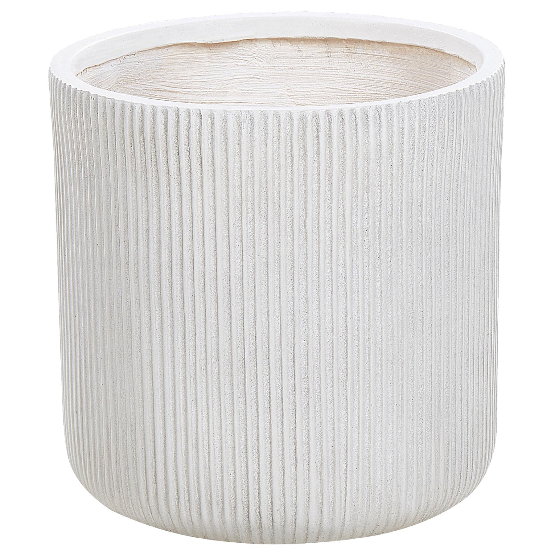 Beliani-OREOI-Bloempot-Gebroken wit-37 x 37 x 37 cm-Kleivezel