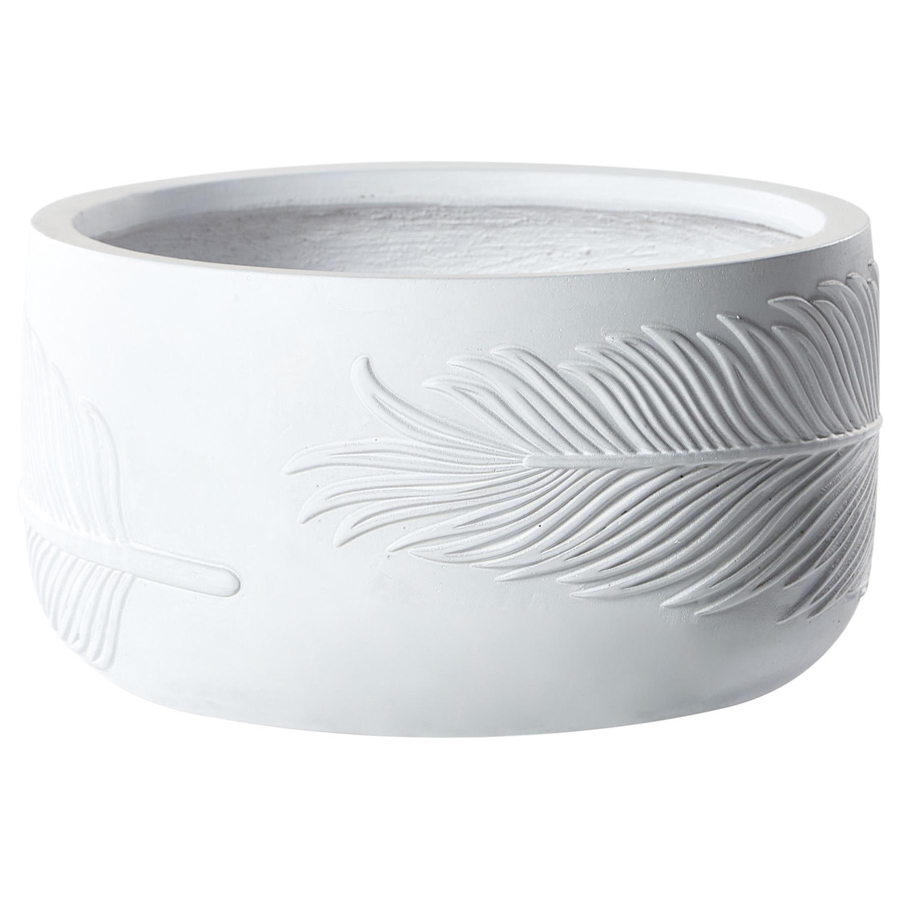 Beliani - FTERO - Bloempot - Wit - 43 x 43 x 23 cm - Kleivezel