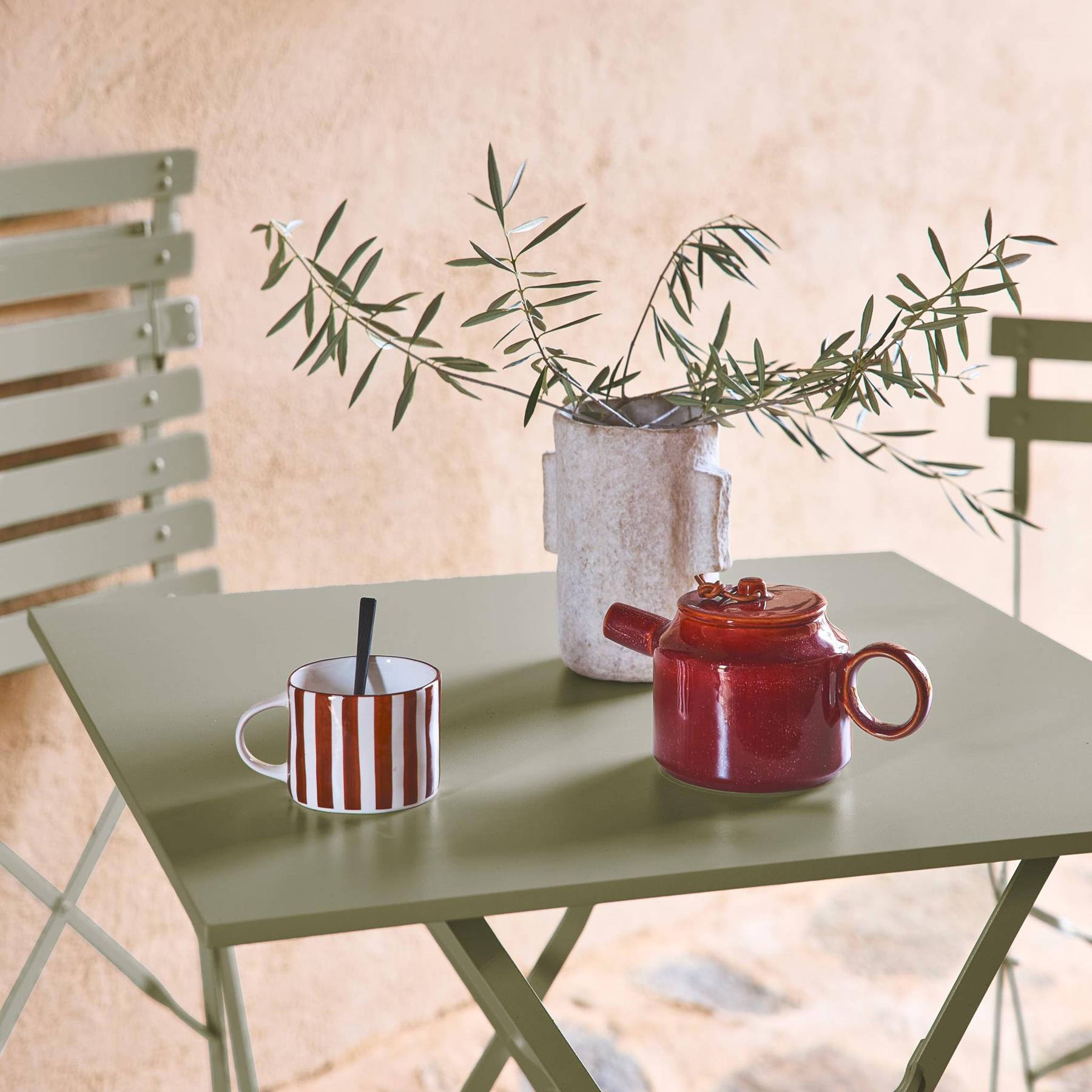 sweeek - Inklapbare metalen bistrotafel 70 x 70cm, voor 2 personen