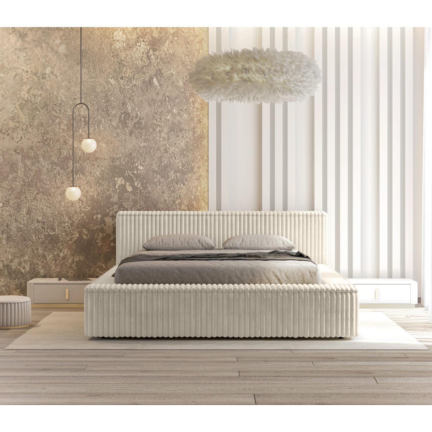 Trae Mobler Melody 160 x 200 cm Gestoffeerd Bed Creme