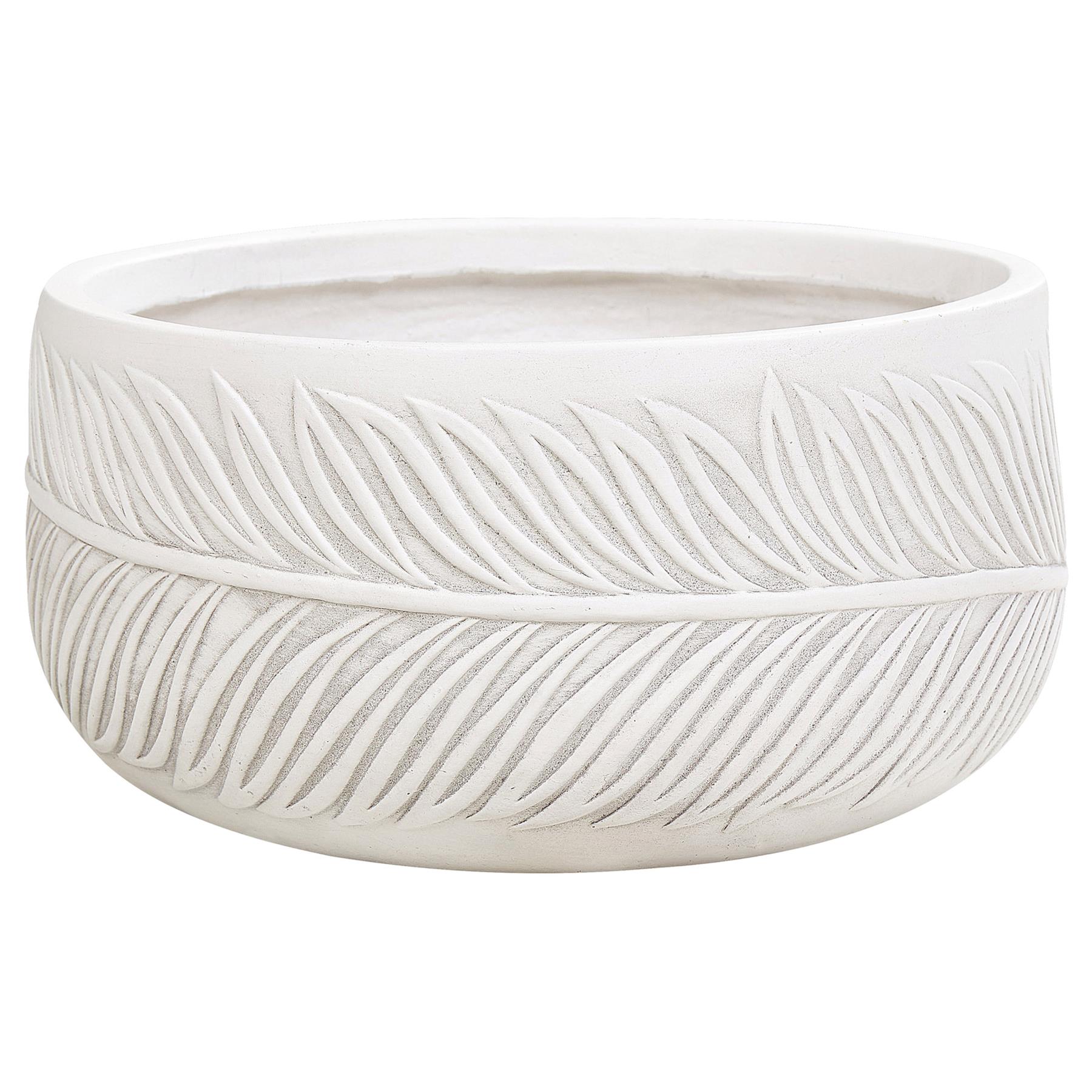 Beliani-FTERO-Bloempot-Gebroken wit-35 x 35 x 19 cm-Kleivezel