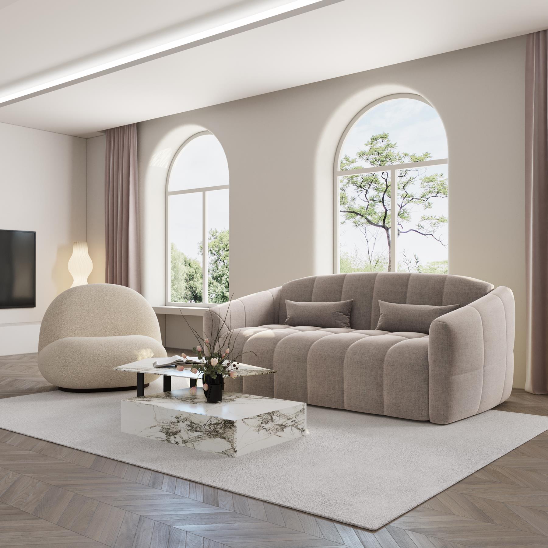 Express slaapbank dunlopillo fluweel taupe 160cm