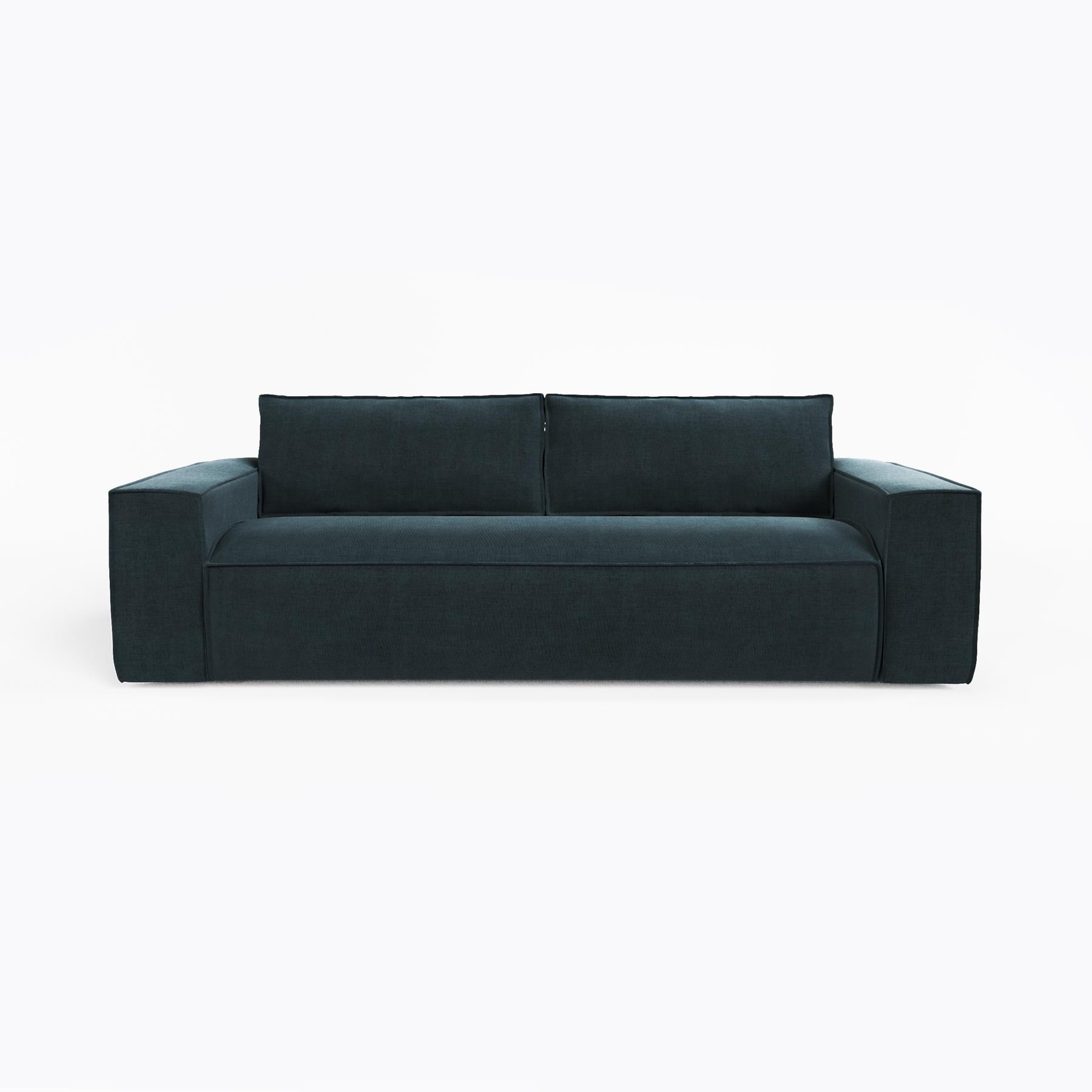 Express slaapbank dunlopillo pauwblauw fluweel 160cm