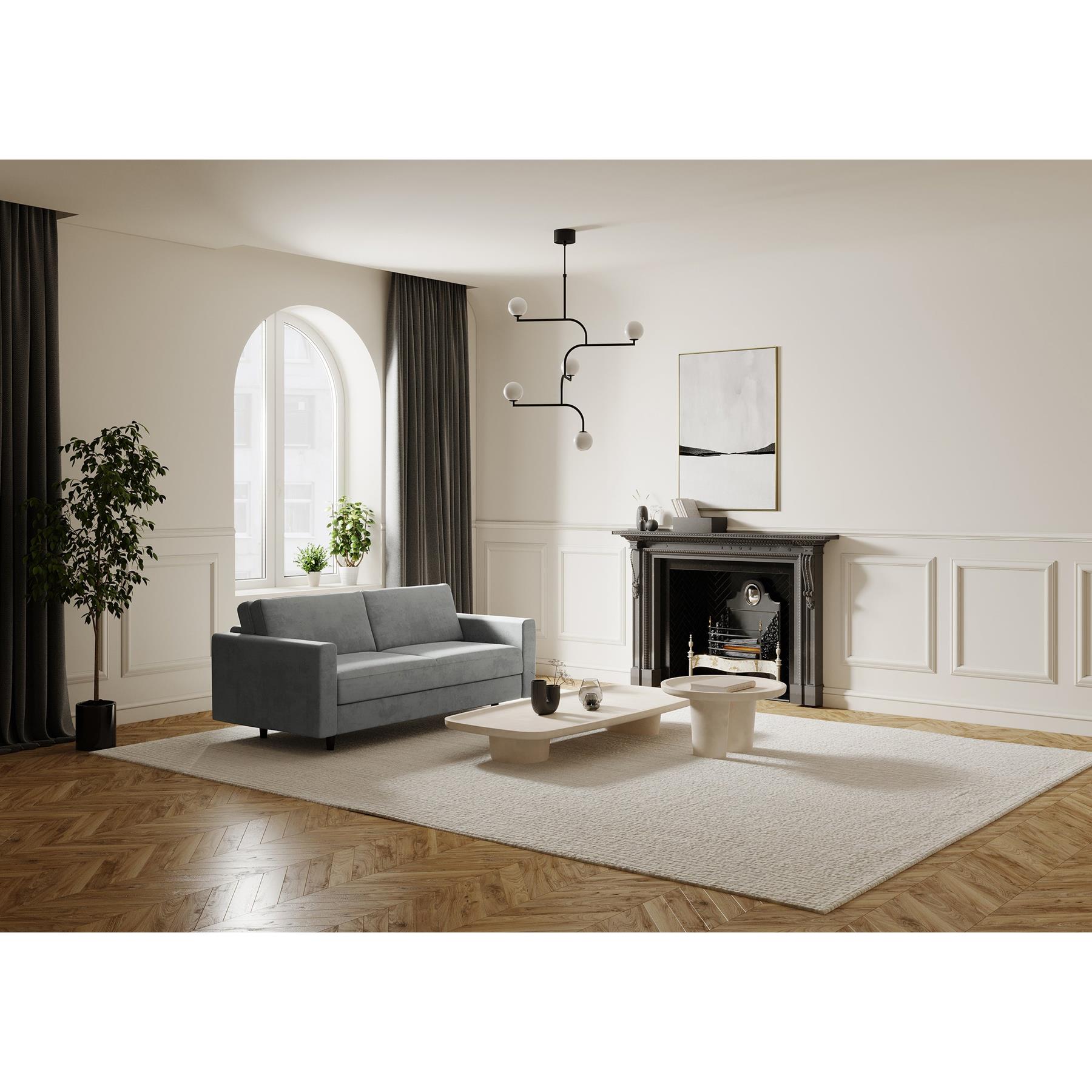Express slaapbank dunlopillo fluweel beton grijs 140cm