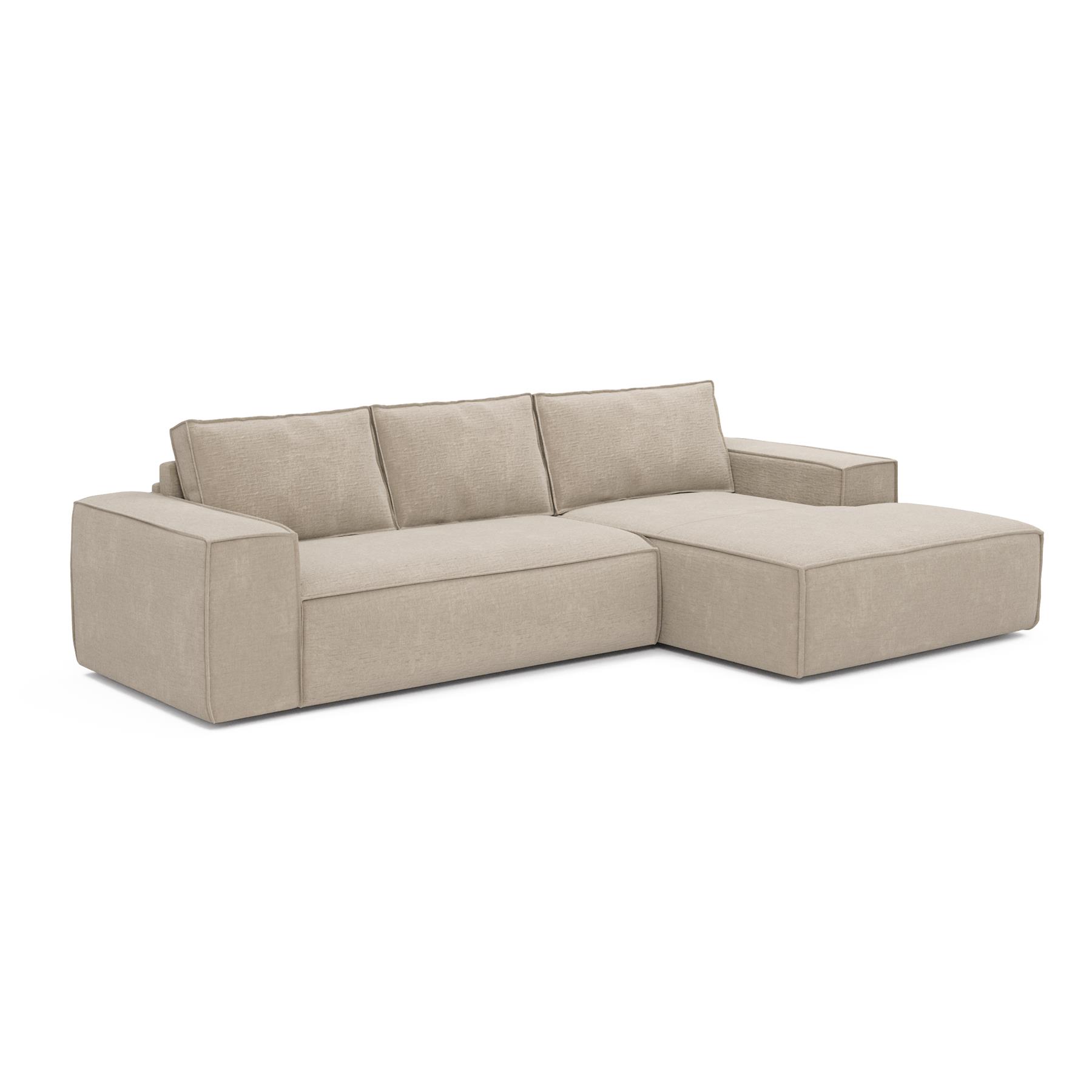 slaapbank haaks dunlopillo beige gedessineerd fluweel 140cm