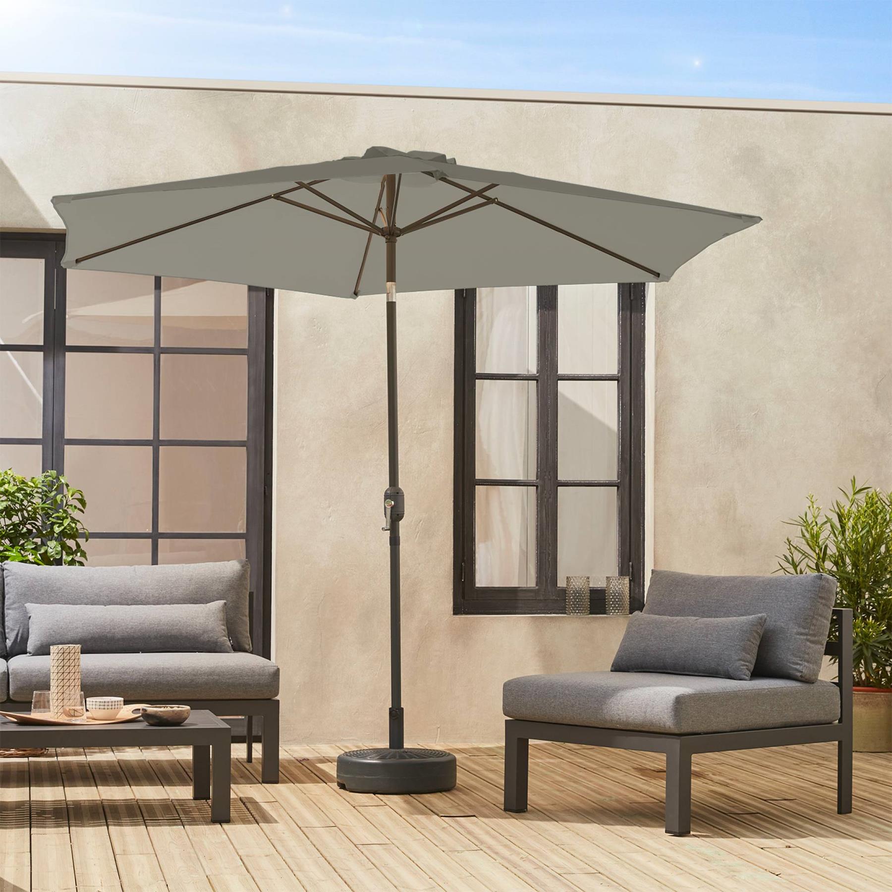 sweeek - 3m ronde parasol, paal met houteffect