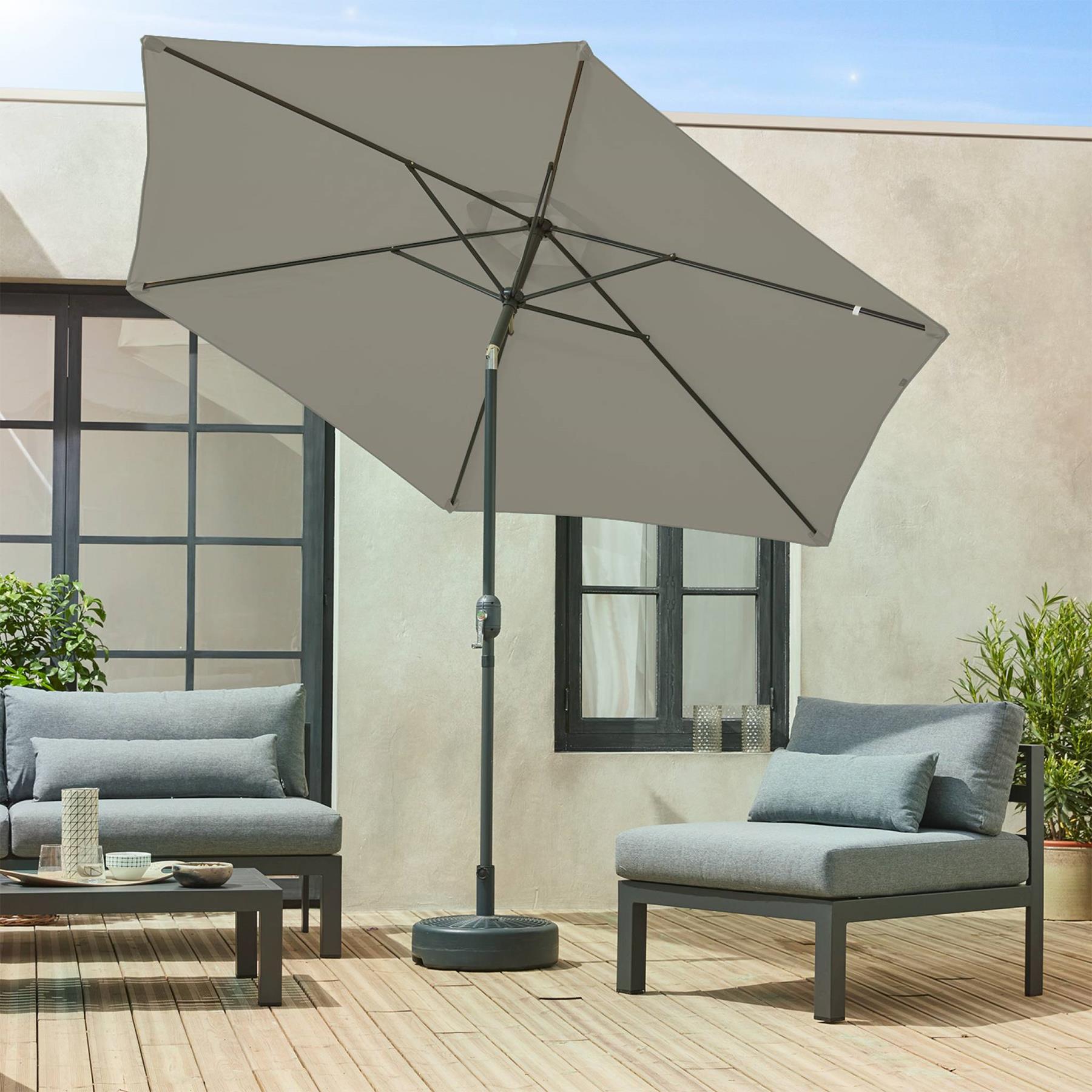sweeek - 3m ronde parasol, paal met houteffect