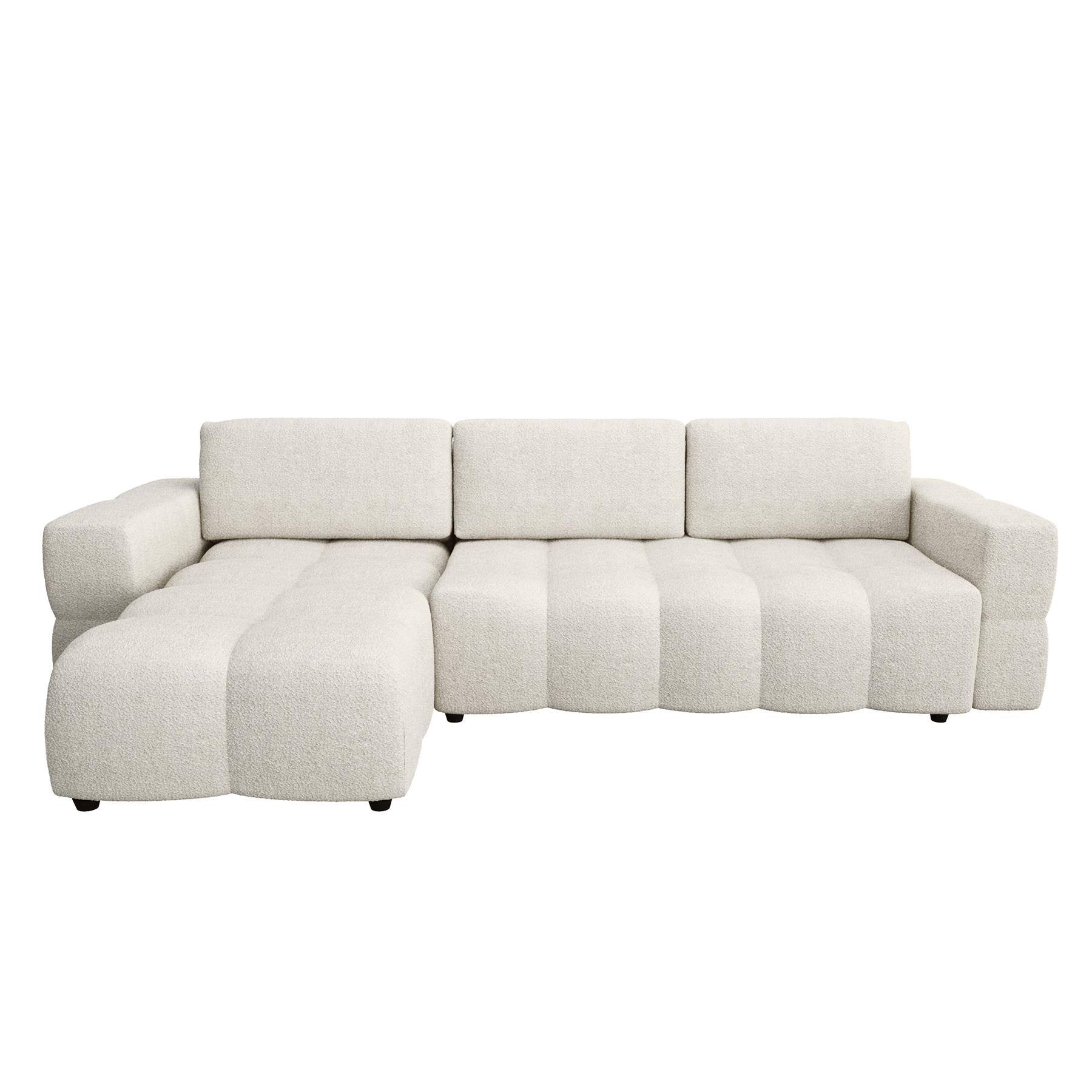 Bank links hoek cabrio bouclette crème 286cm