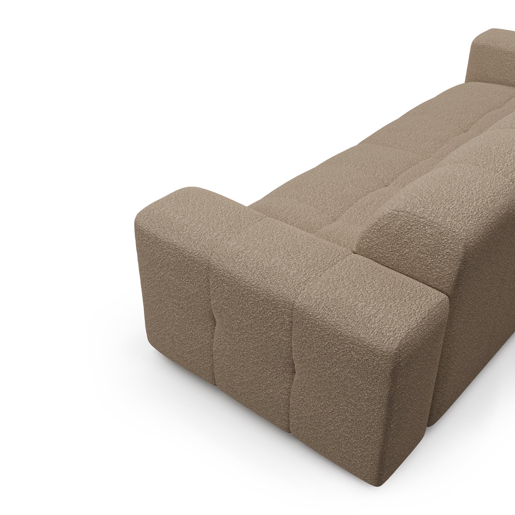 Sofa 4 zits stof bouclette taupe 230cm