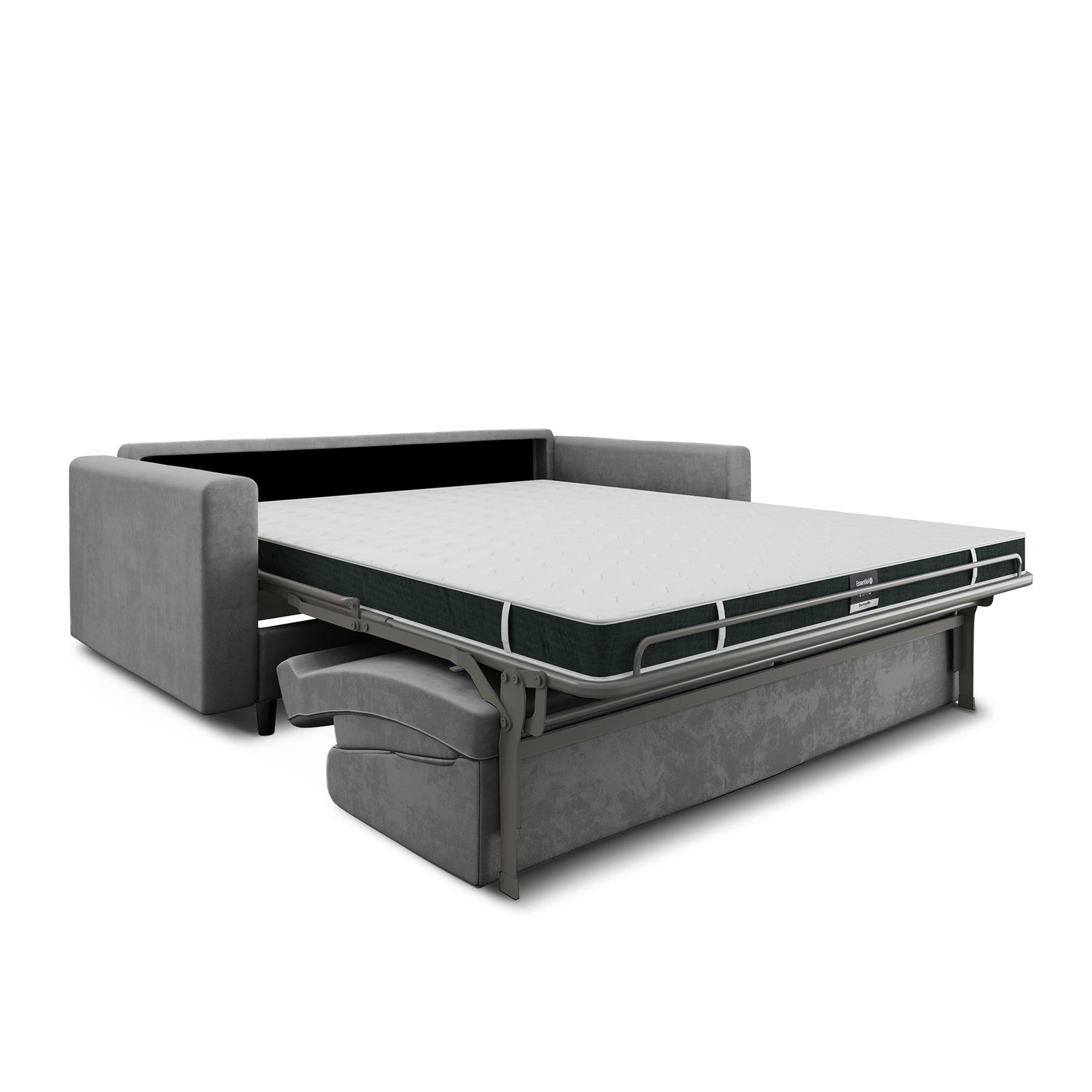 Express slaapbank dunlopillo fluweel beton grijs 140cm