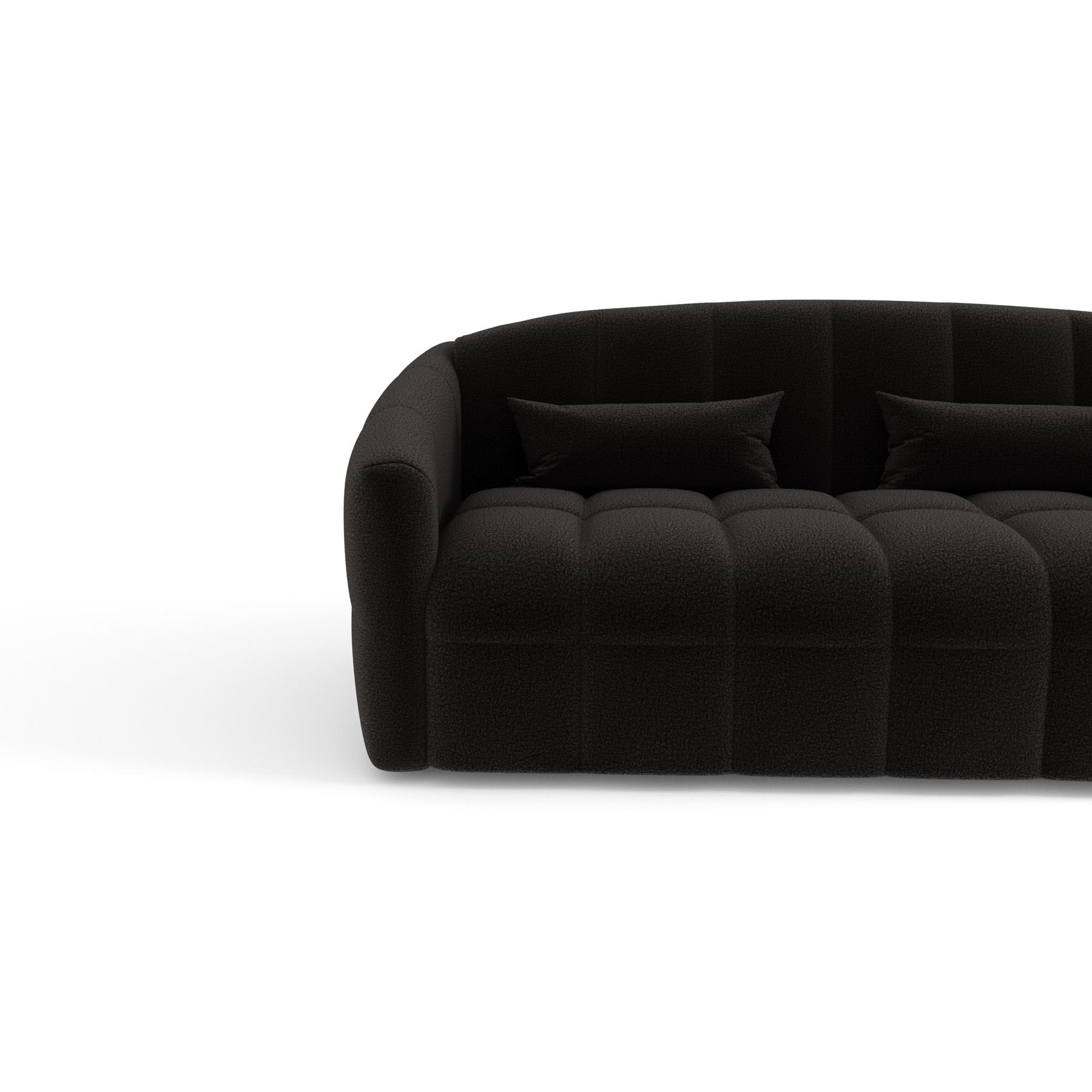 Express slaapbank met matras van zwarte bouclette stof 160cm