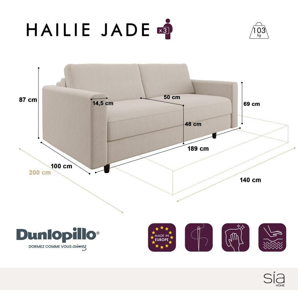 Express slaapbank dunlopillo beige geweven 140cm