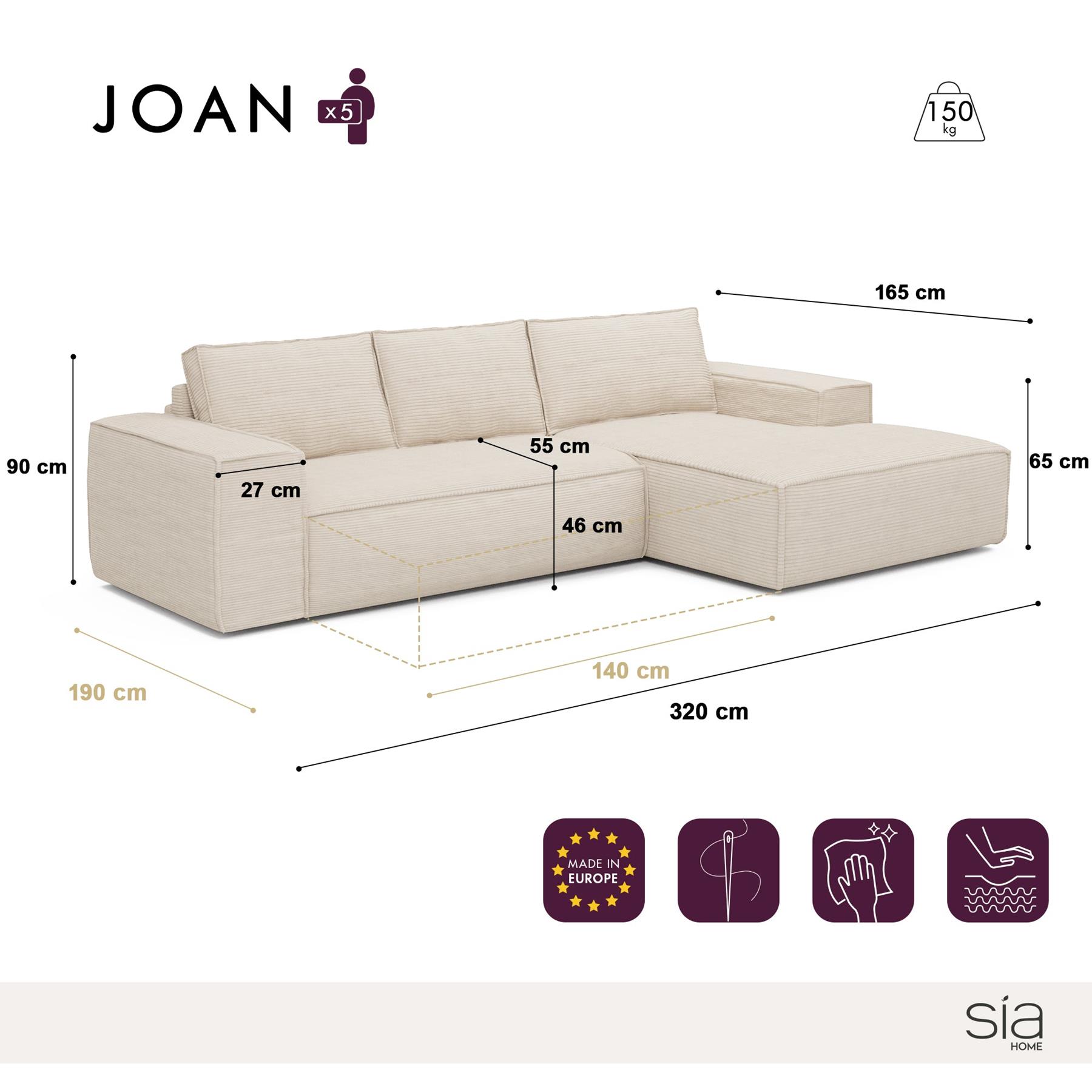 Slaapbank rechte hoek dunlopillo fluweelmotief crème 140cm