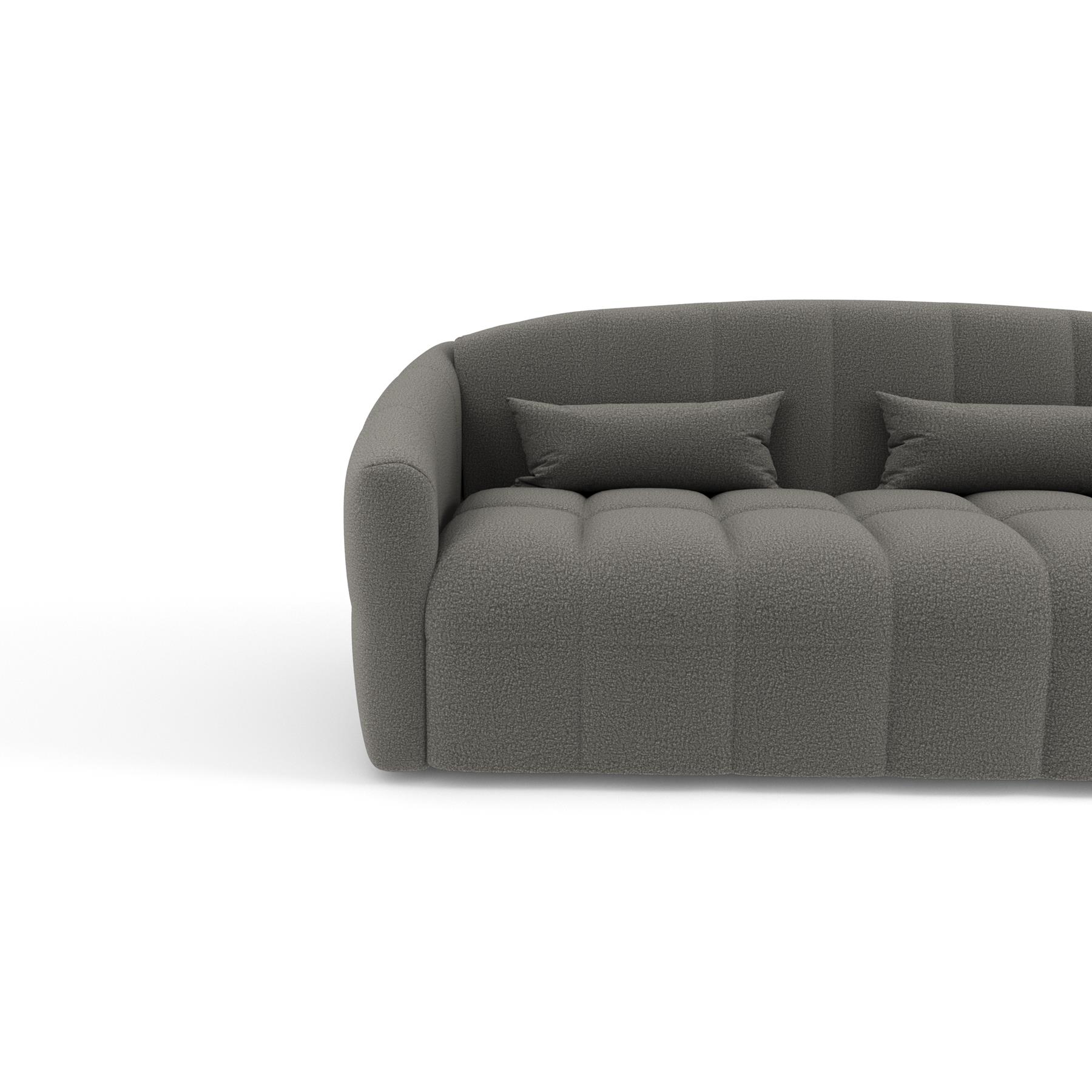 Express slaapbank 140cm met matras van bouclette stof in grafietgrijs