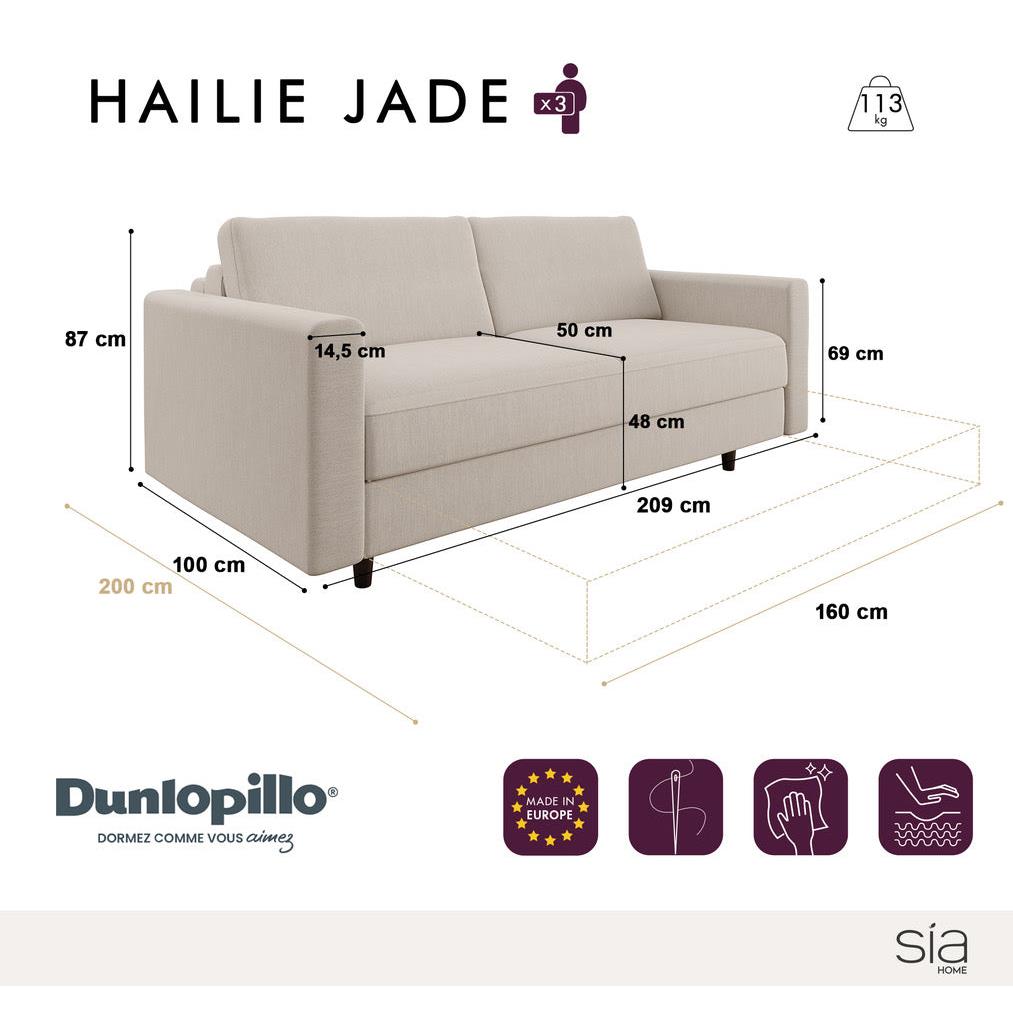 Express slaapbank dunlopillo fluweel beton grijs 160cm