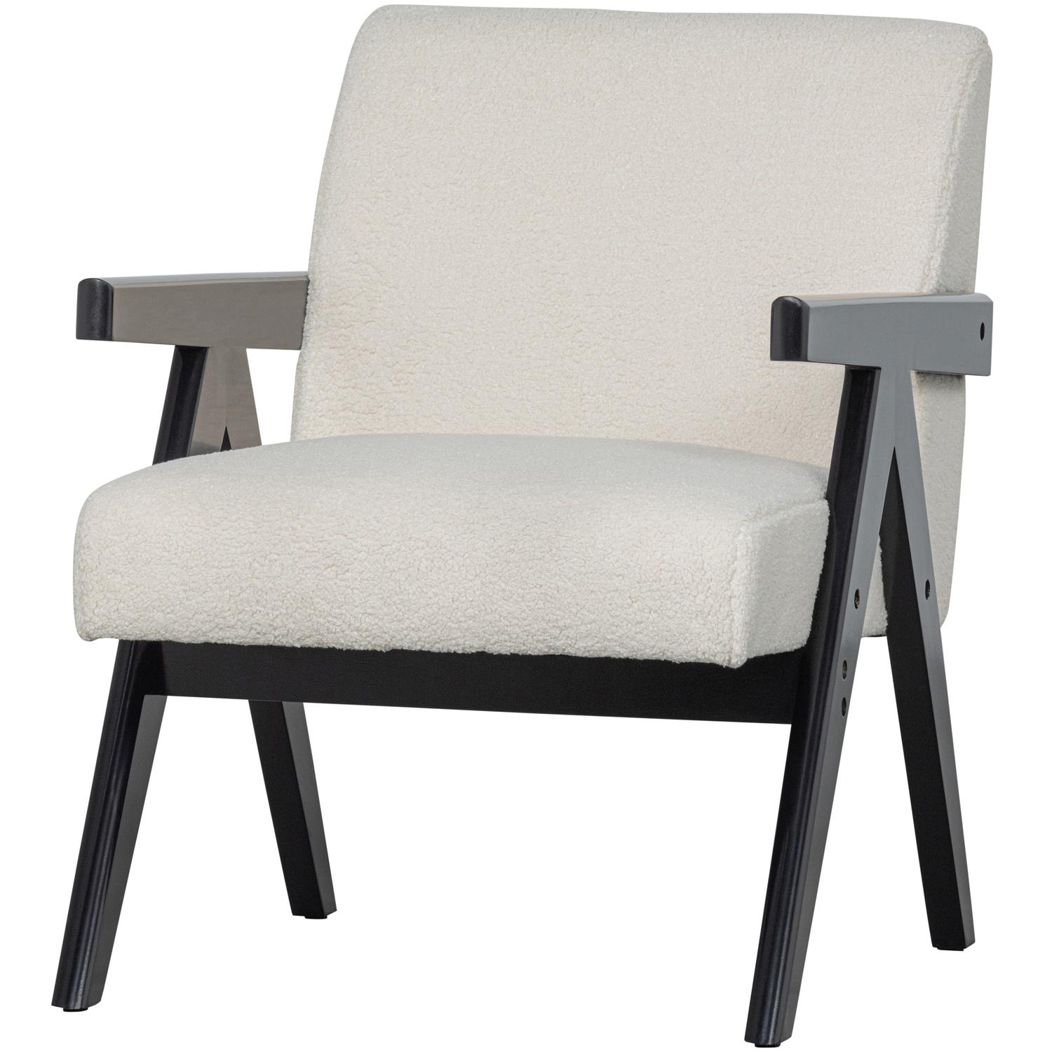 WOOOD Lowie Fauteuil - Polyester - Naturel|Zwart - 79x60x79