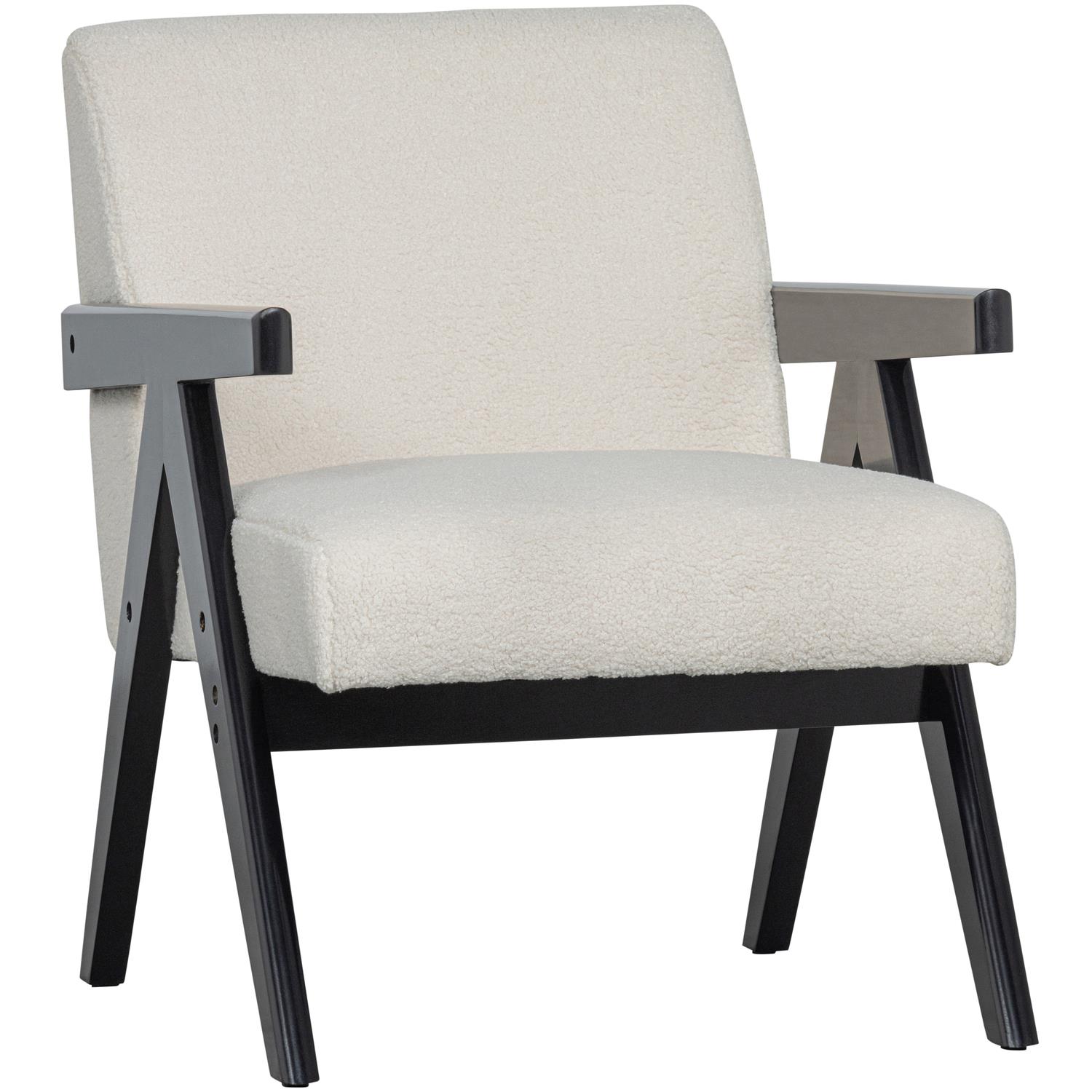 WOOOD Lowie Fauteuil - Polyester - Naturel|Zwart - 79x60x79