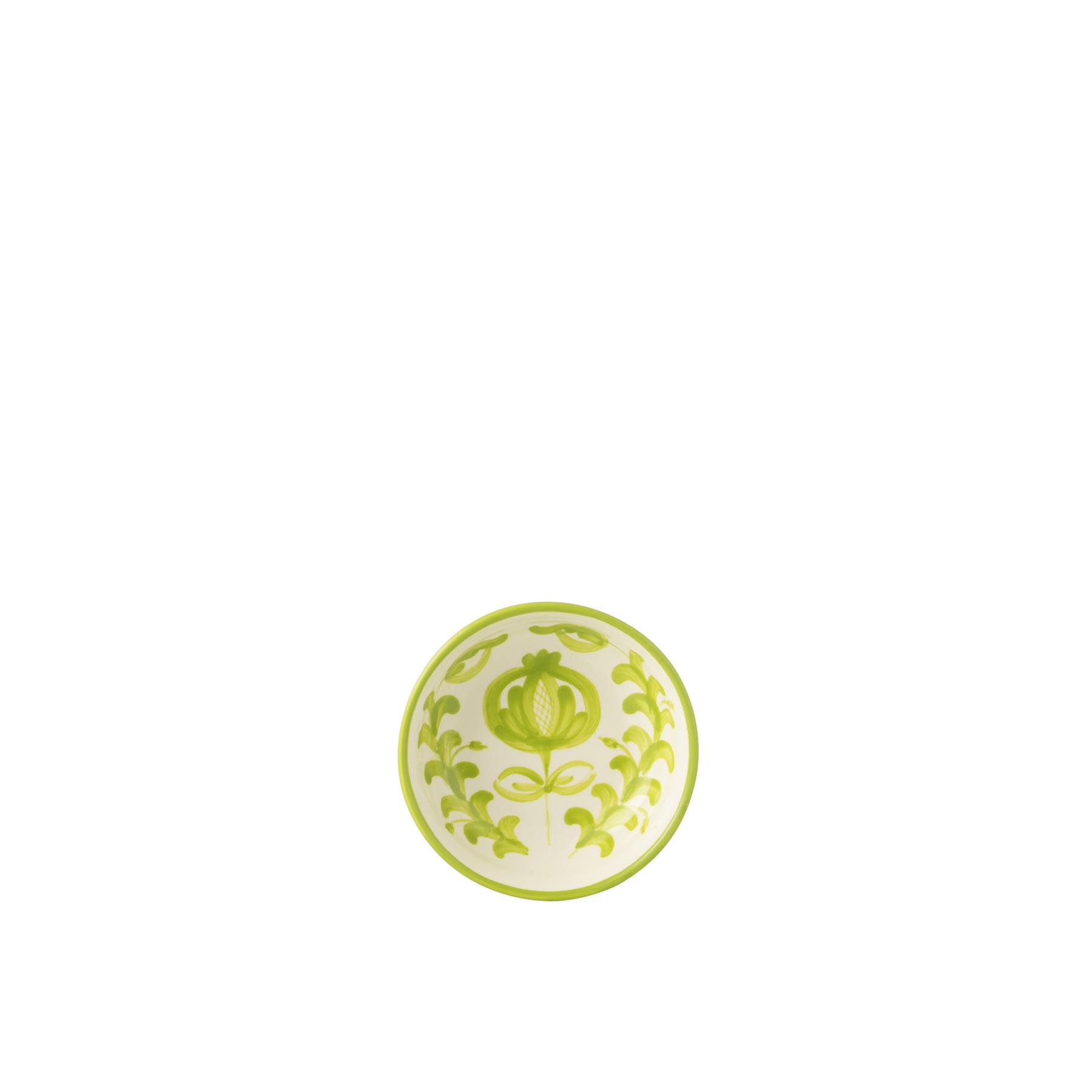 J-Line Bowl Granada Low Ceramic White|Green Small