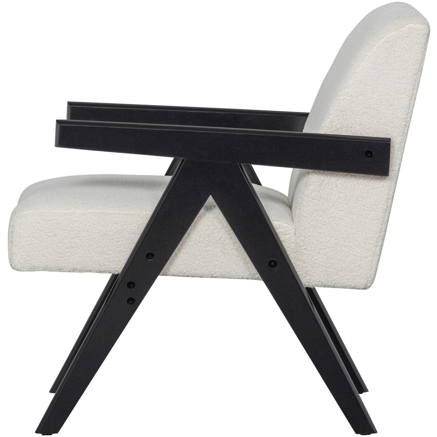 WOOOD Lowie Fauteuil - Polyester - Naturel|Zwart - 79x60x79