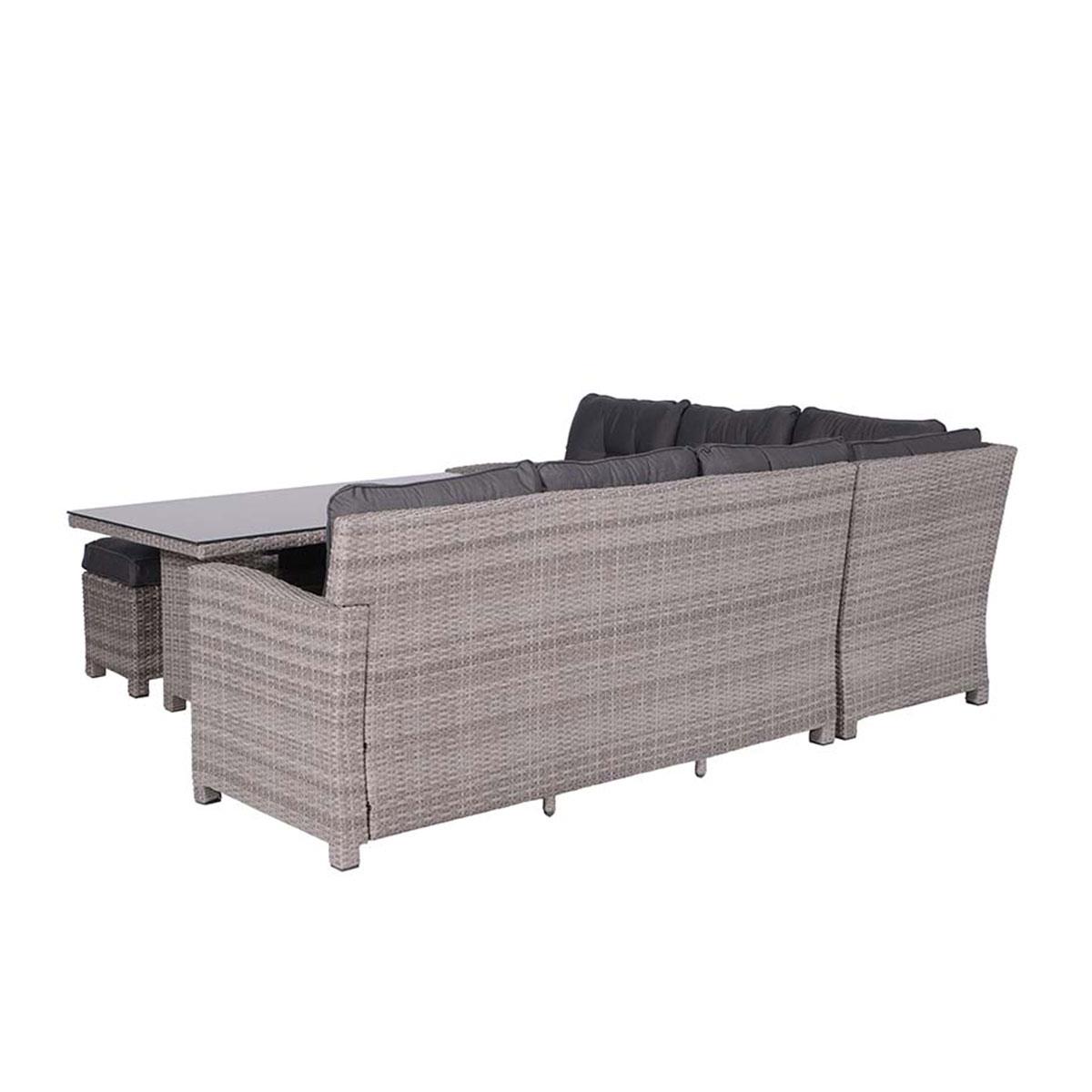 Blue bird lounge-diningset - 5-delig - links - grey - reflex black