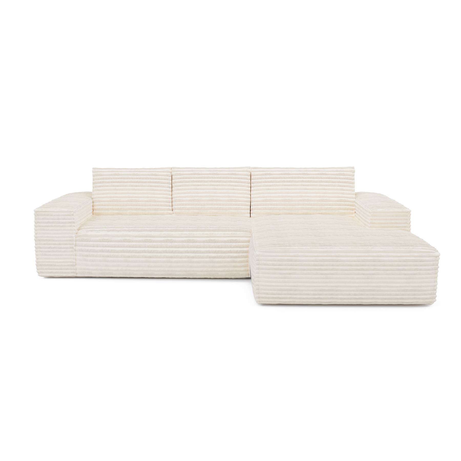 XXL-crème corduroy rechthoekige slaapbank 140cm