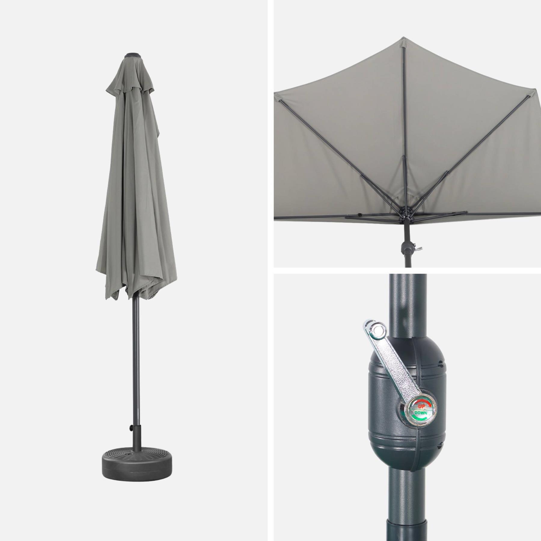 sweeek - Halve parasol voor balkon 2,5m met centrale mast