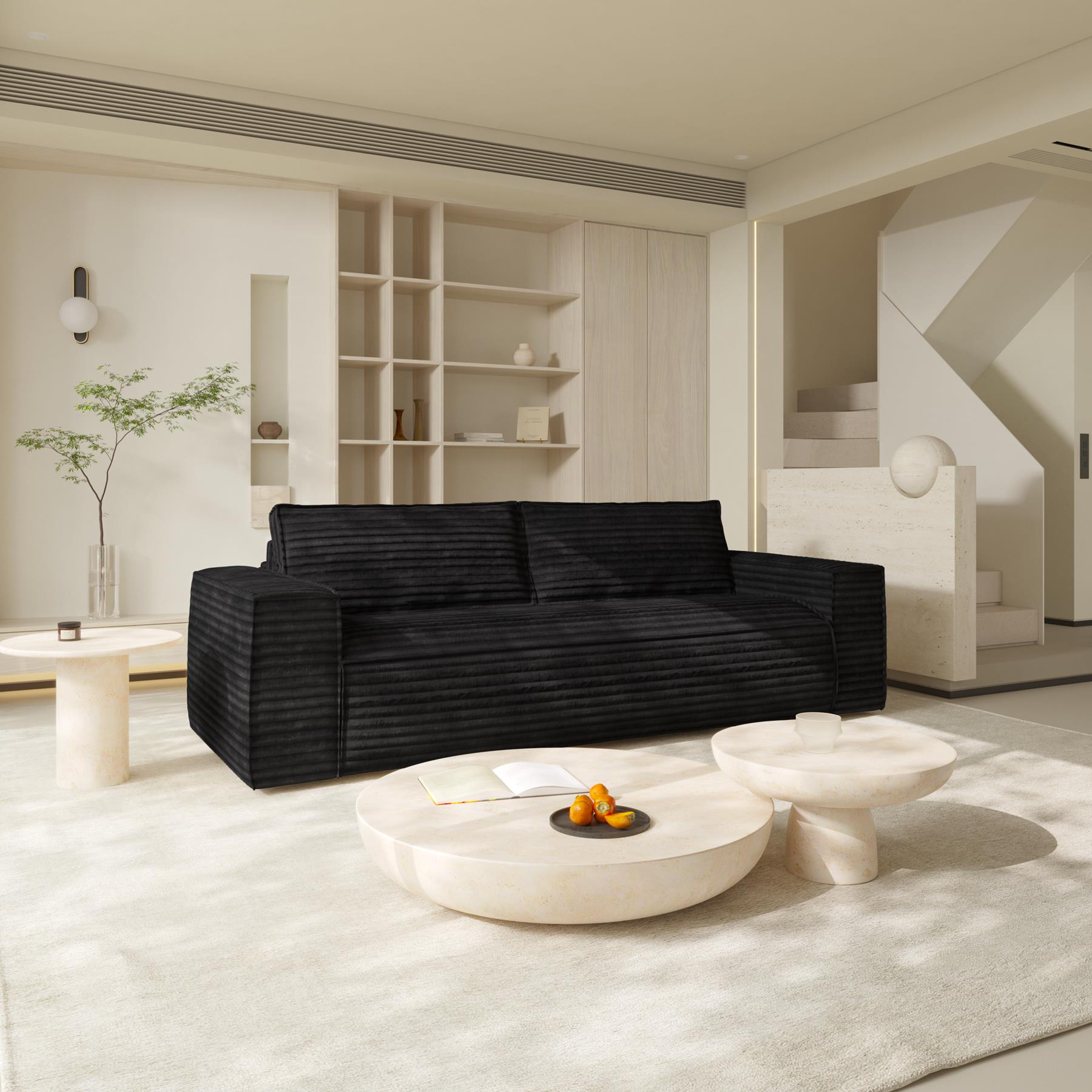 Express slaapbank dunlopillo XXL zwart ribfluweel 160cm
