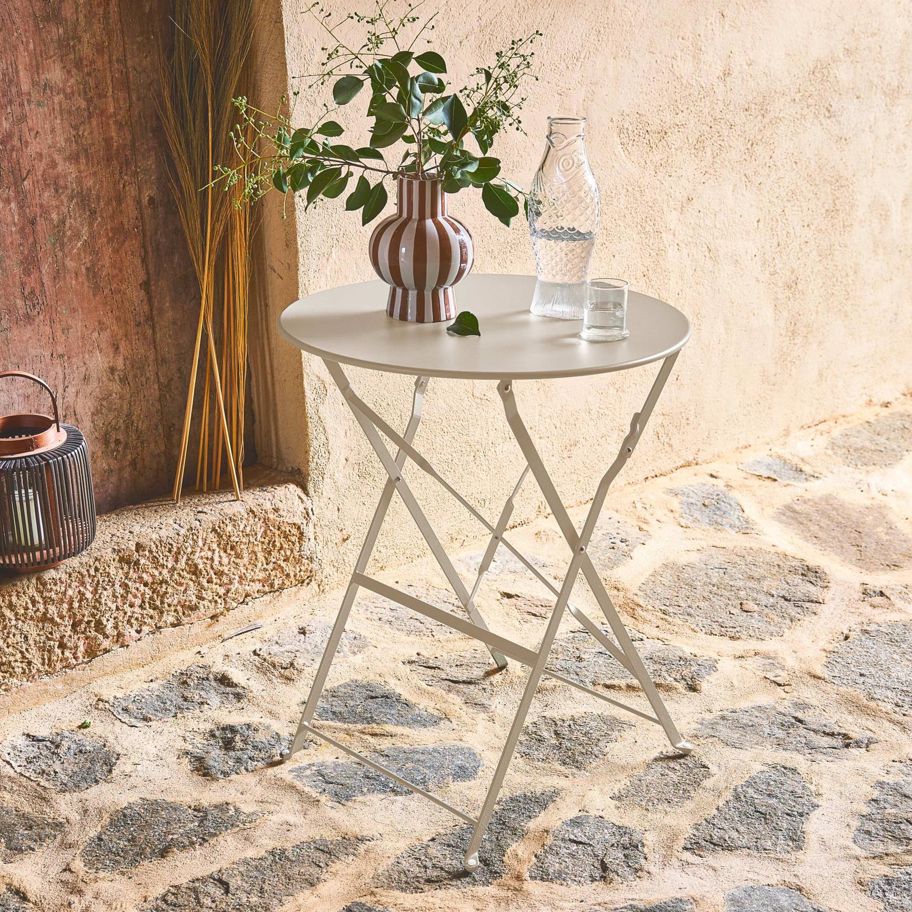 sweeek - Inklapbare metalen bistro tuintafel Ø60cm, plaats voor 2