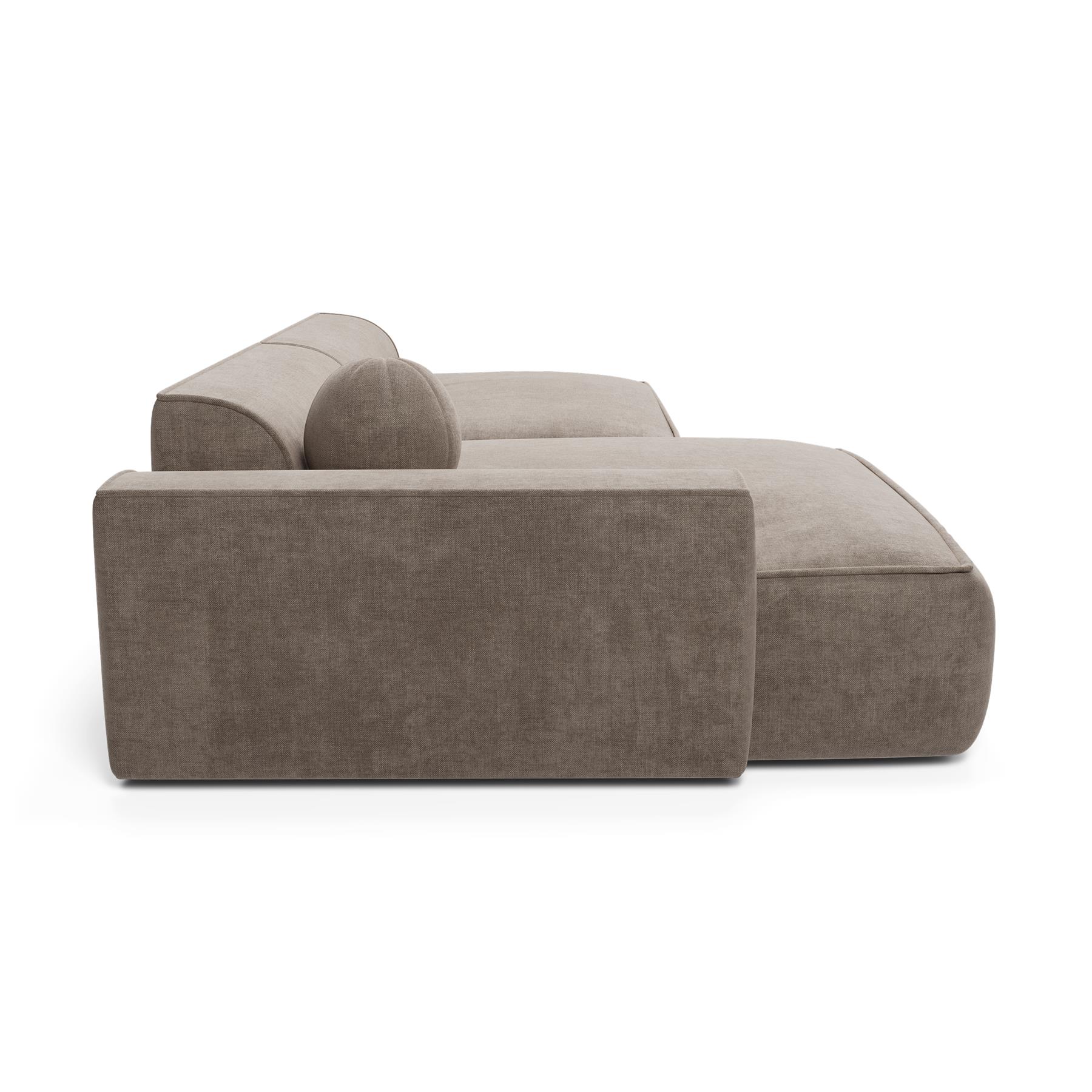 Sofa linkerhoek fluweel taupe 300cm