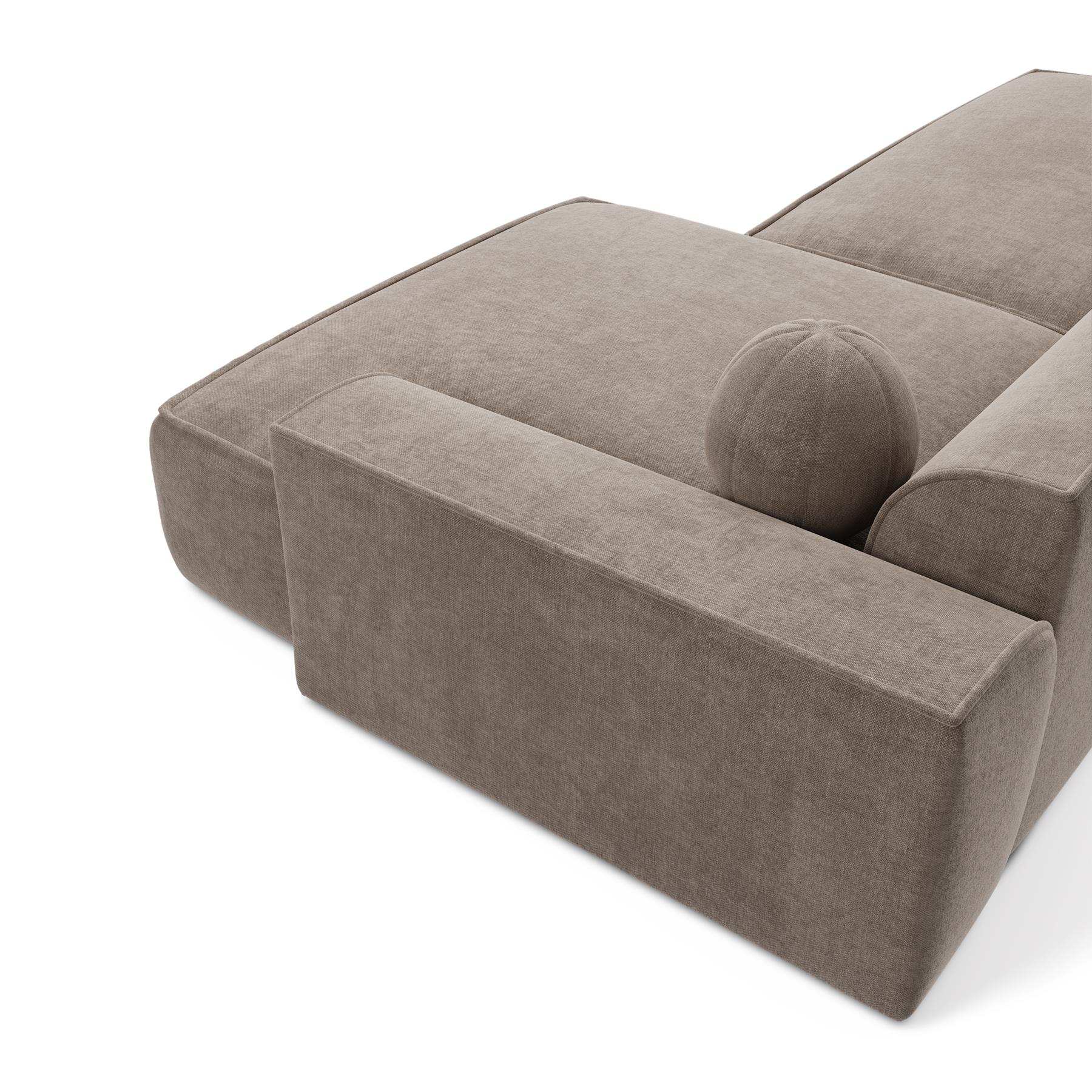 Taupe fluwelen rechter hoekbank 300cm