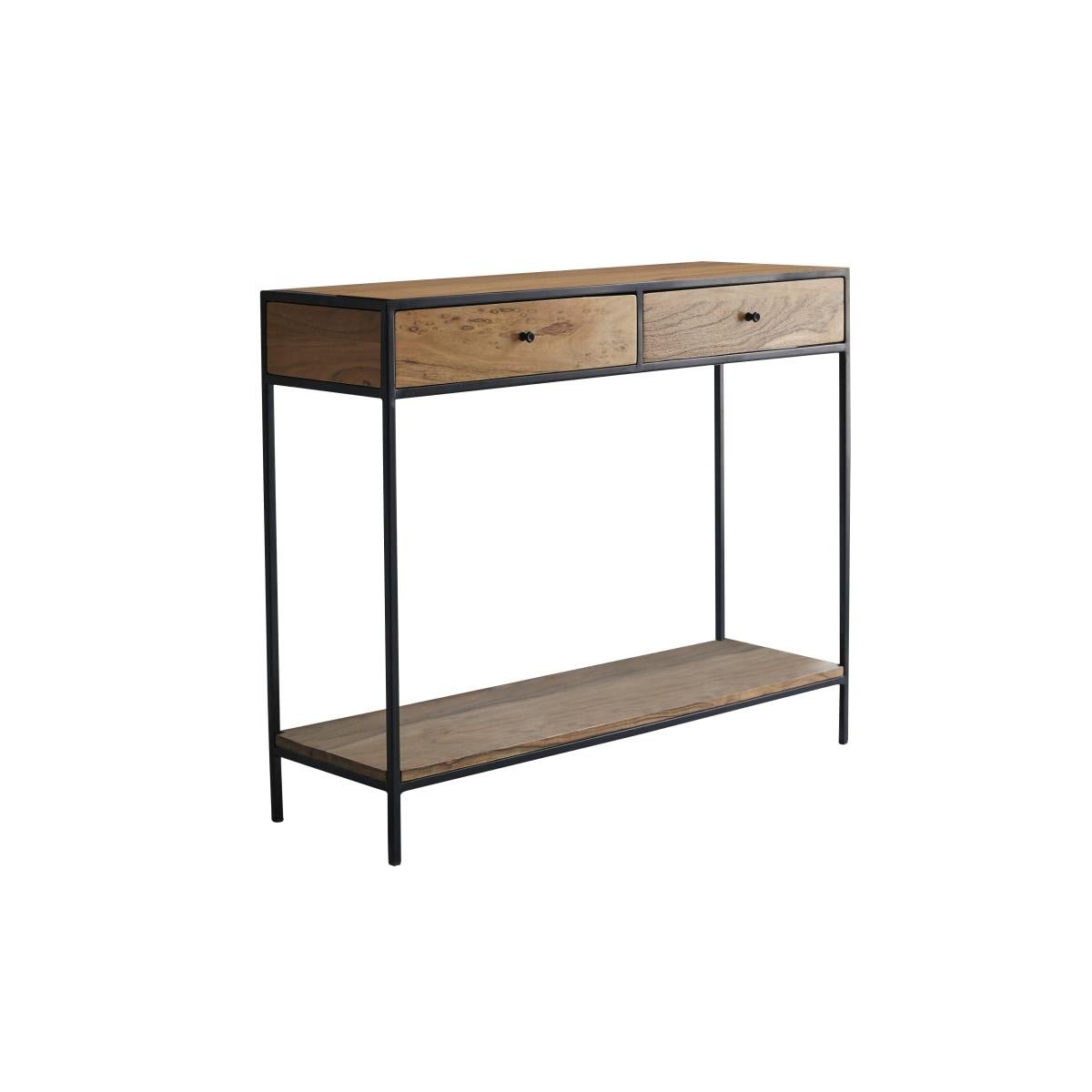Tikamoon - Agra - Massief acacia en metalen bijzettafel