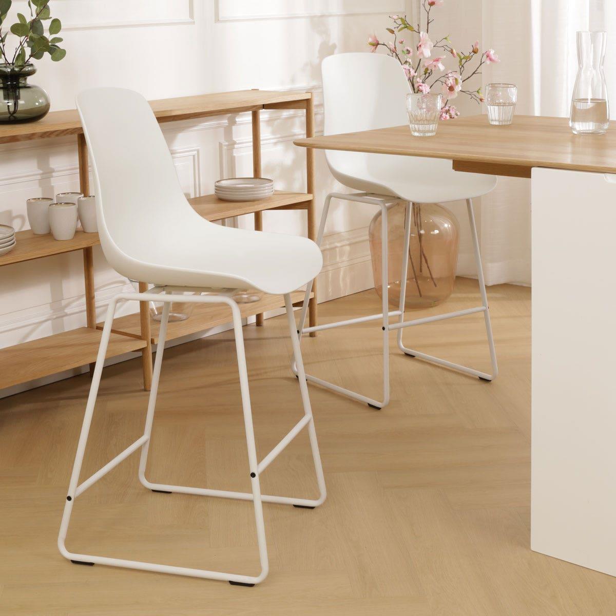 Nolon Nino-Pip barkruk wit - wit onderstel 75 cm - set van 2