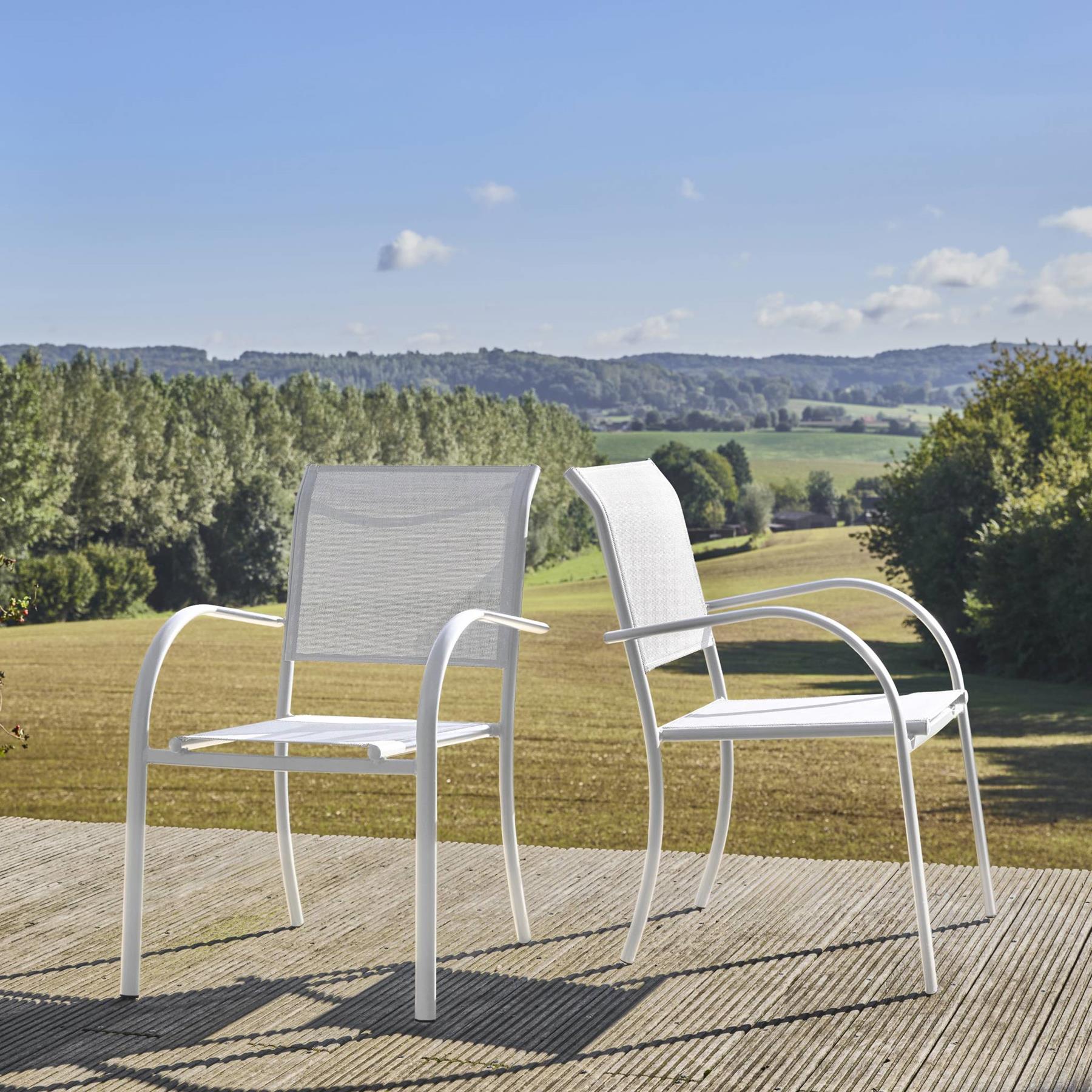 sweeek - Tuinstoelen van aluminium en textileen (Set van 2)
