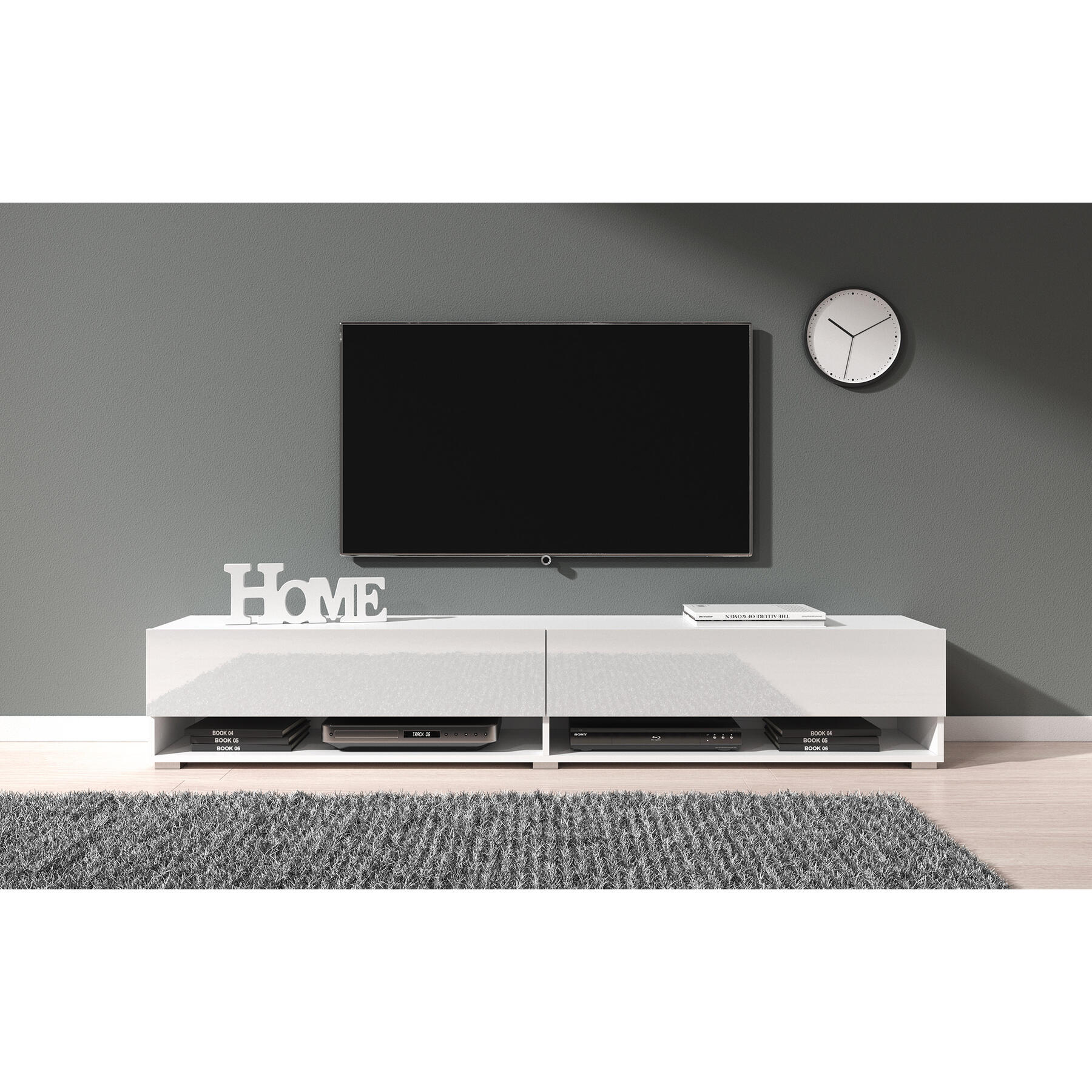 Meubella TV-Meubel Asino - Wit - 180 cm